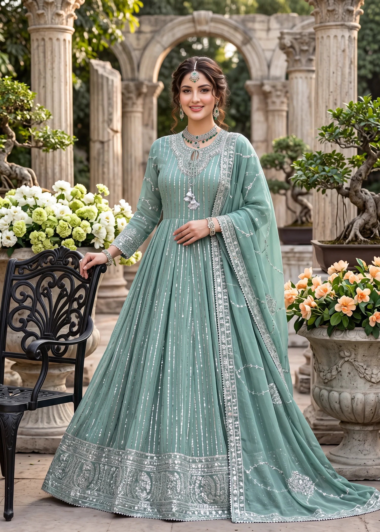 chiffon Maxi in Parrot green