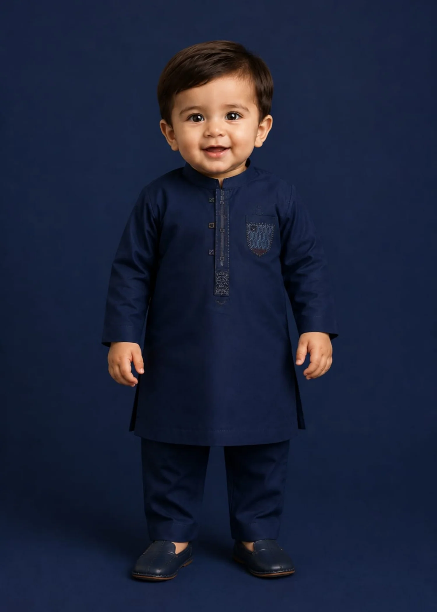 cotton Kurta Set in Midnight blue
