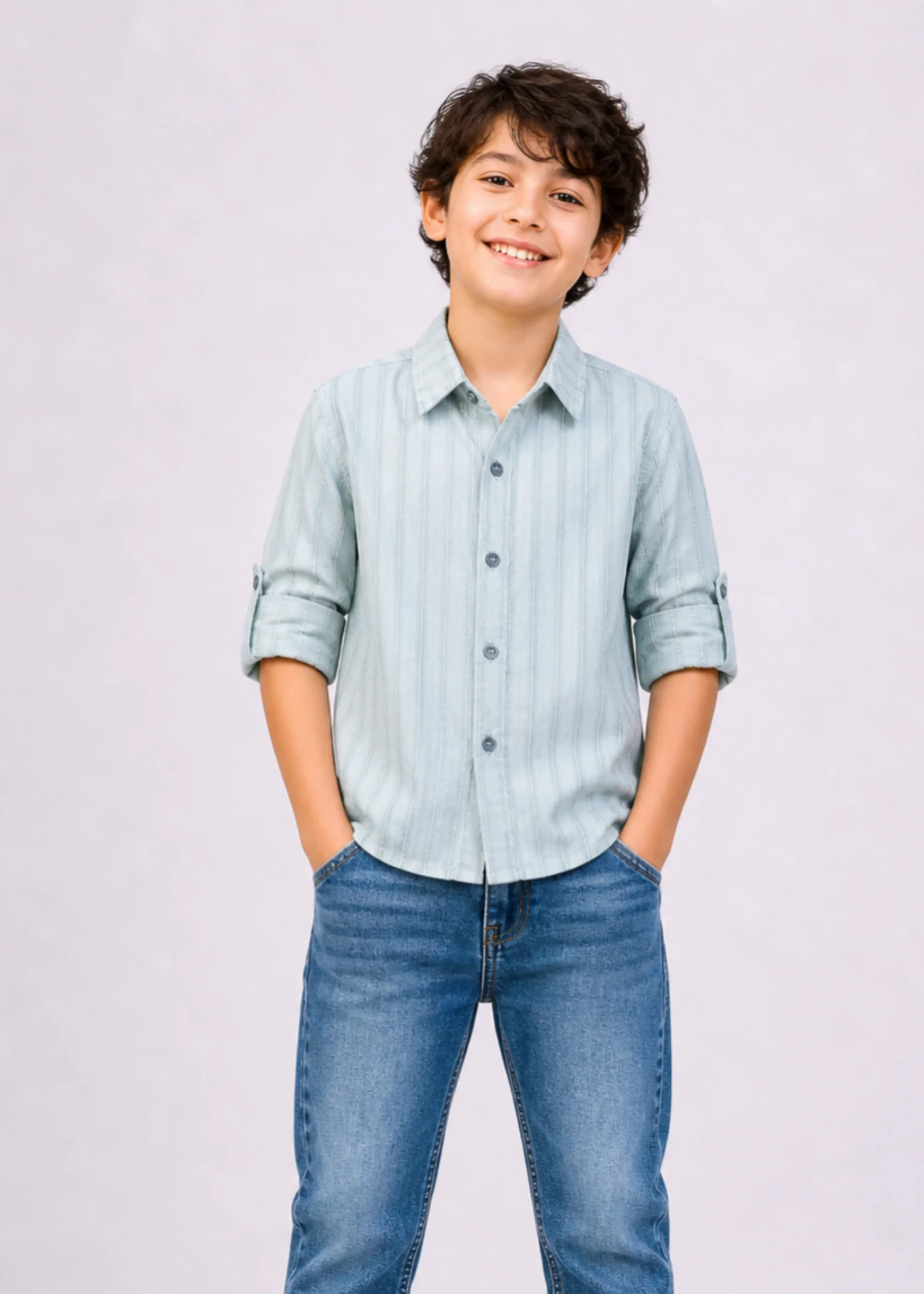 cotton Casual Shirt in Ash grey