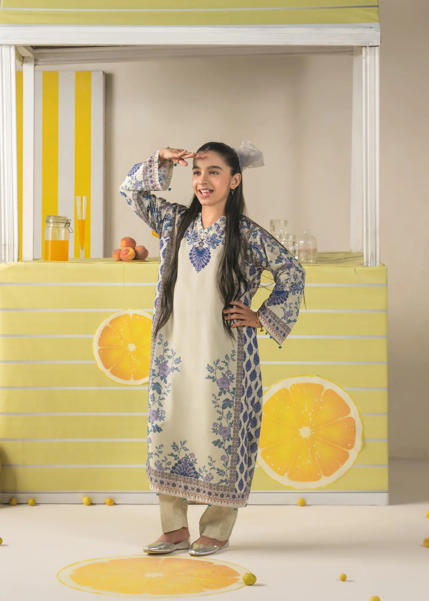 silk Kurta Set in White