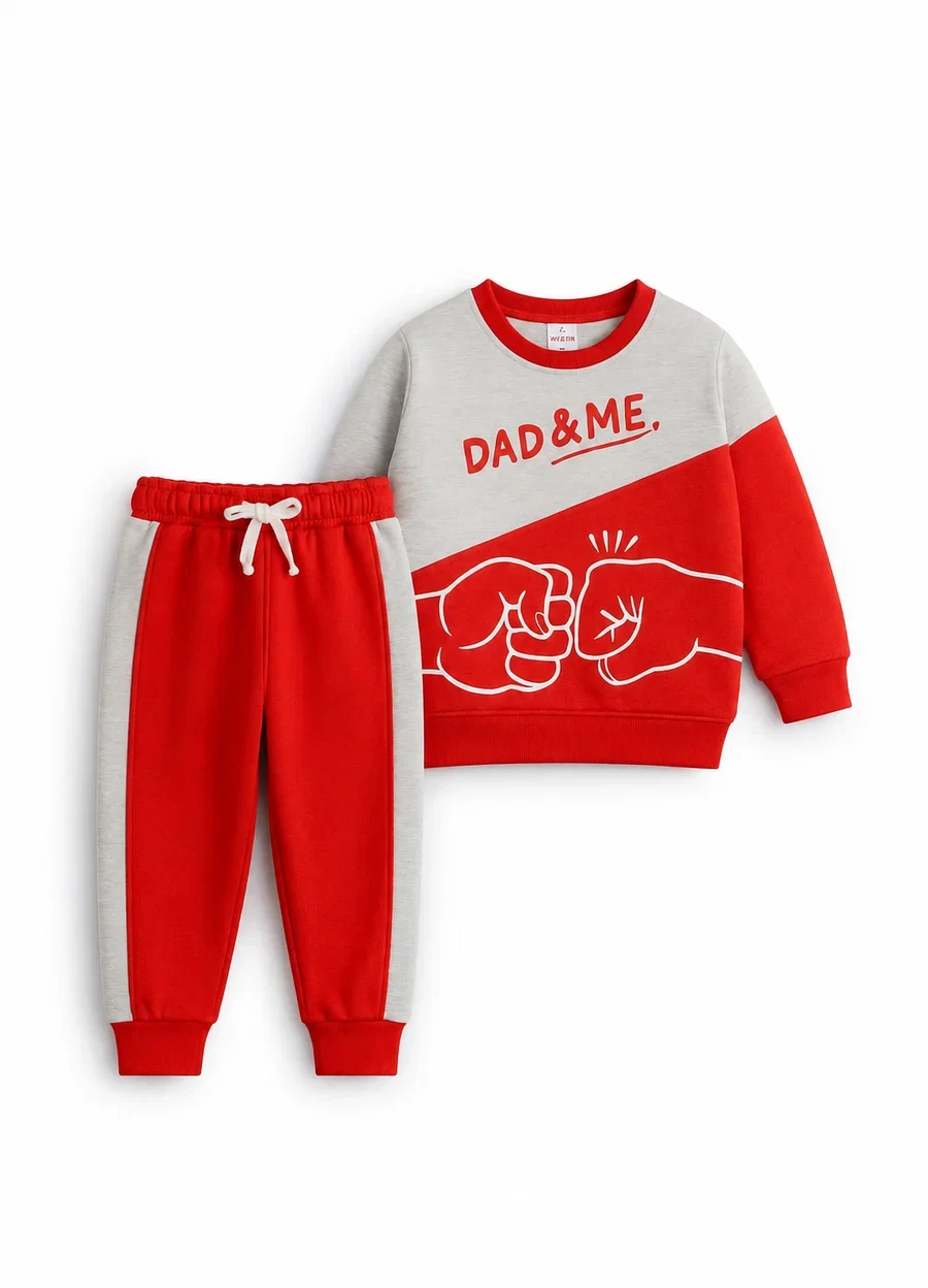 fleece Tracksuit in Red