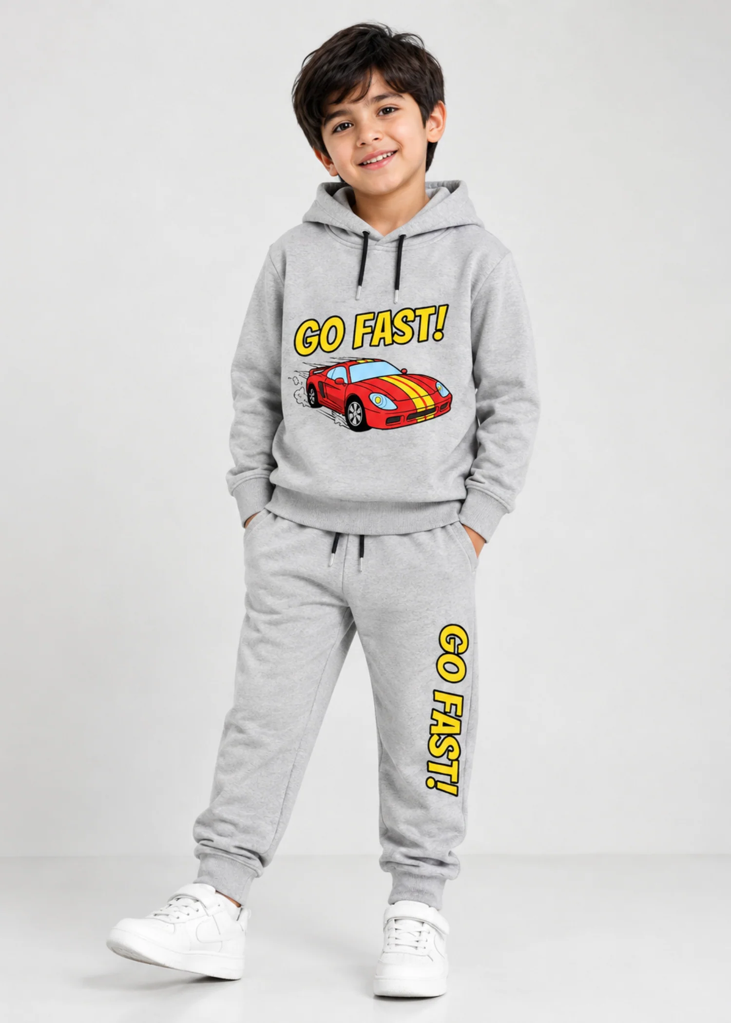 fleece Tracksuit in Light grey