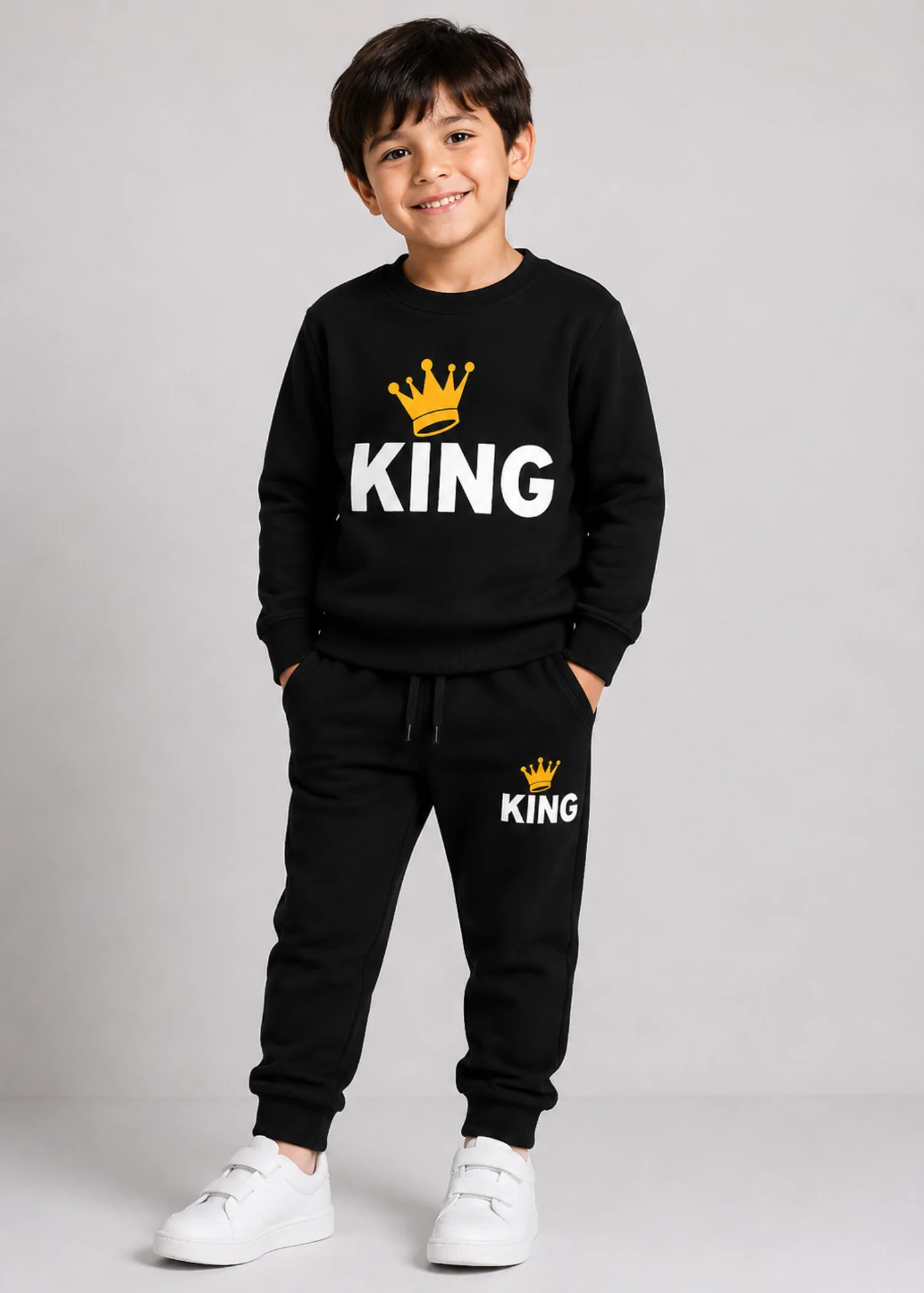fleece Tracksuit in Black