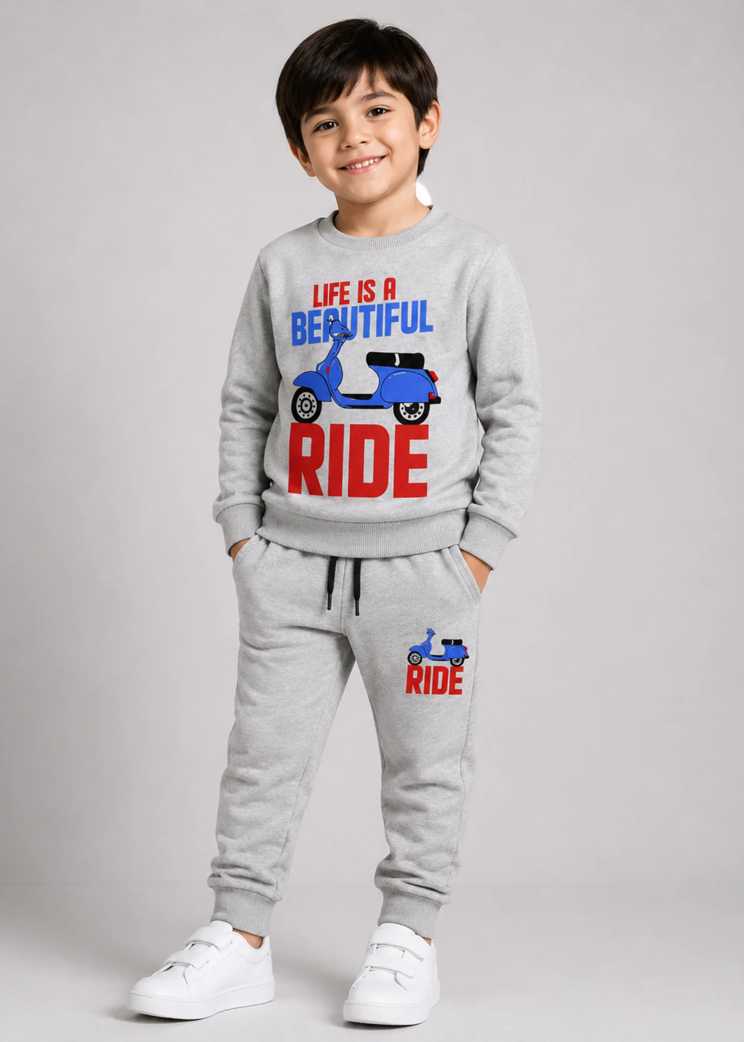 fleece Tracksuit in Grey