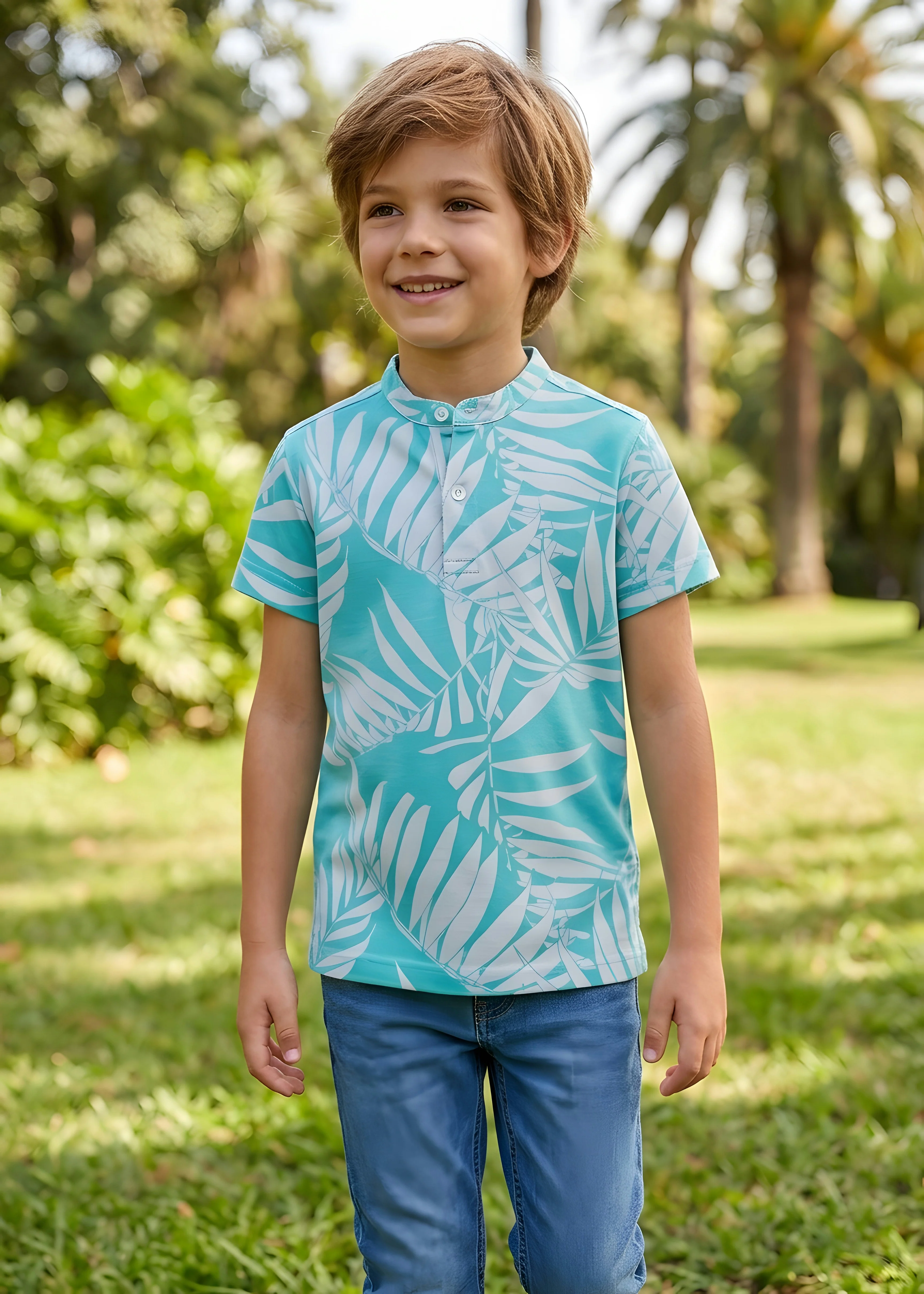 cotton T Shirt in Aquamarine