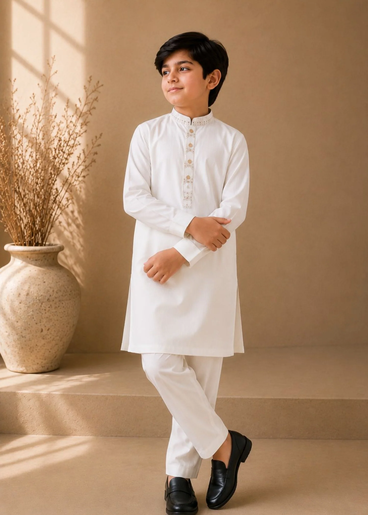 wash & wear Kurta Set in White