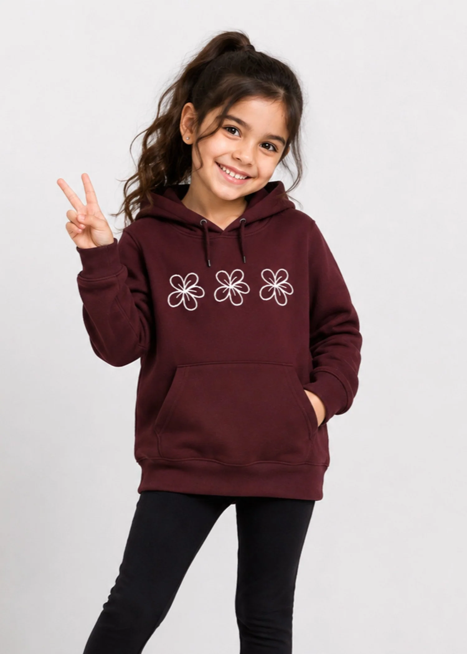 fleece Hoodie in Maroon