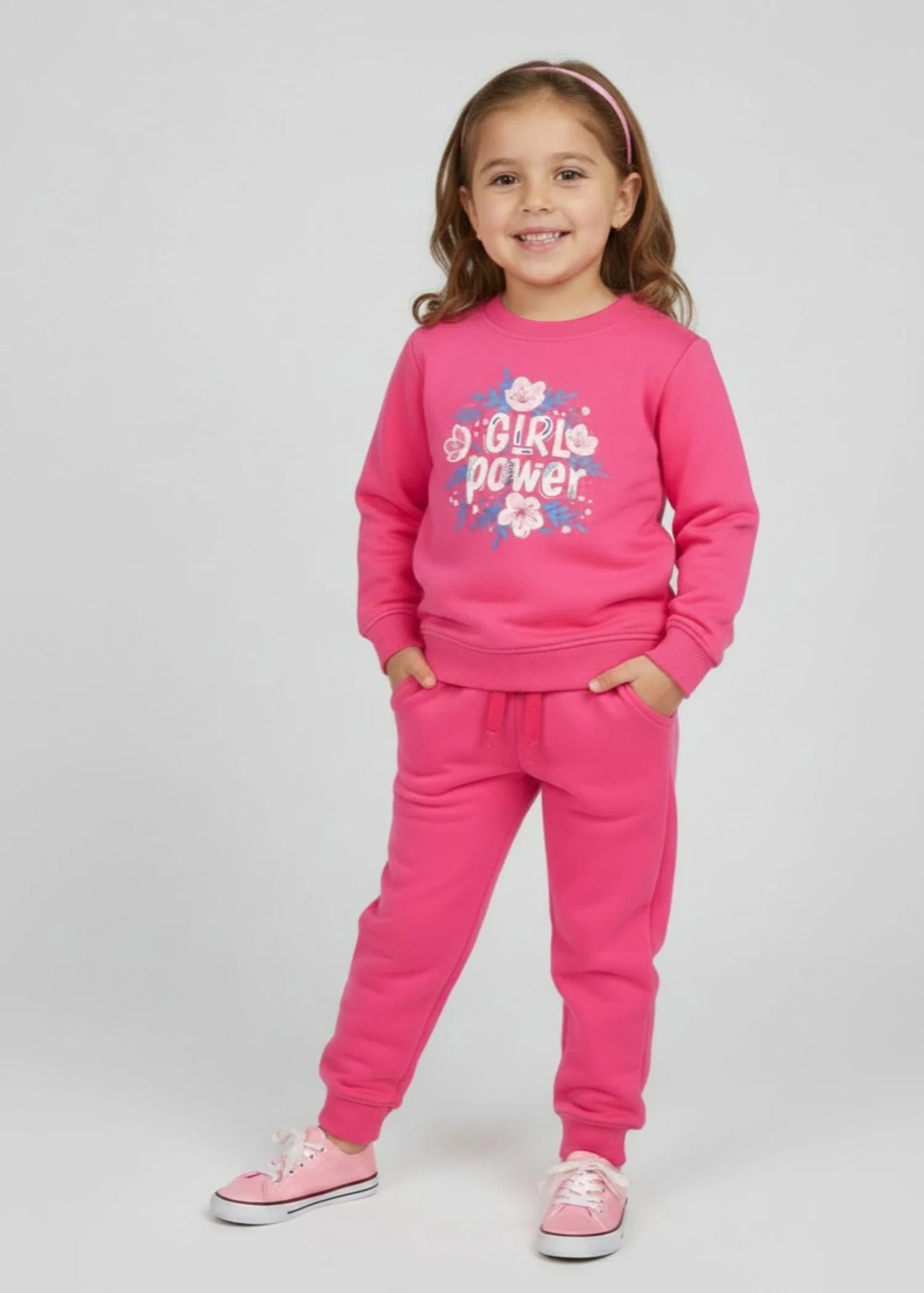 french terry Sweatshirt in Hot pink red