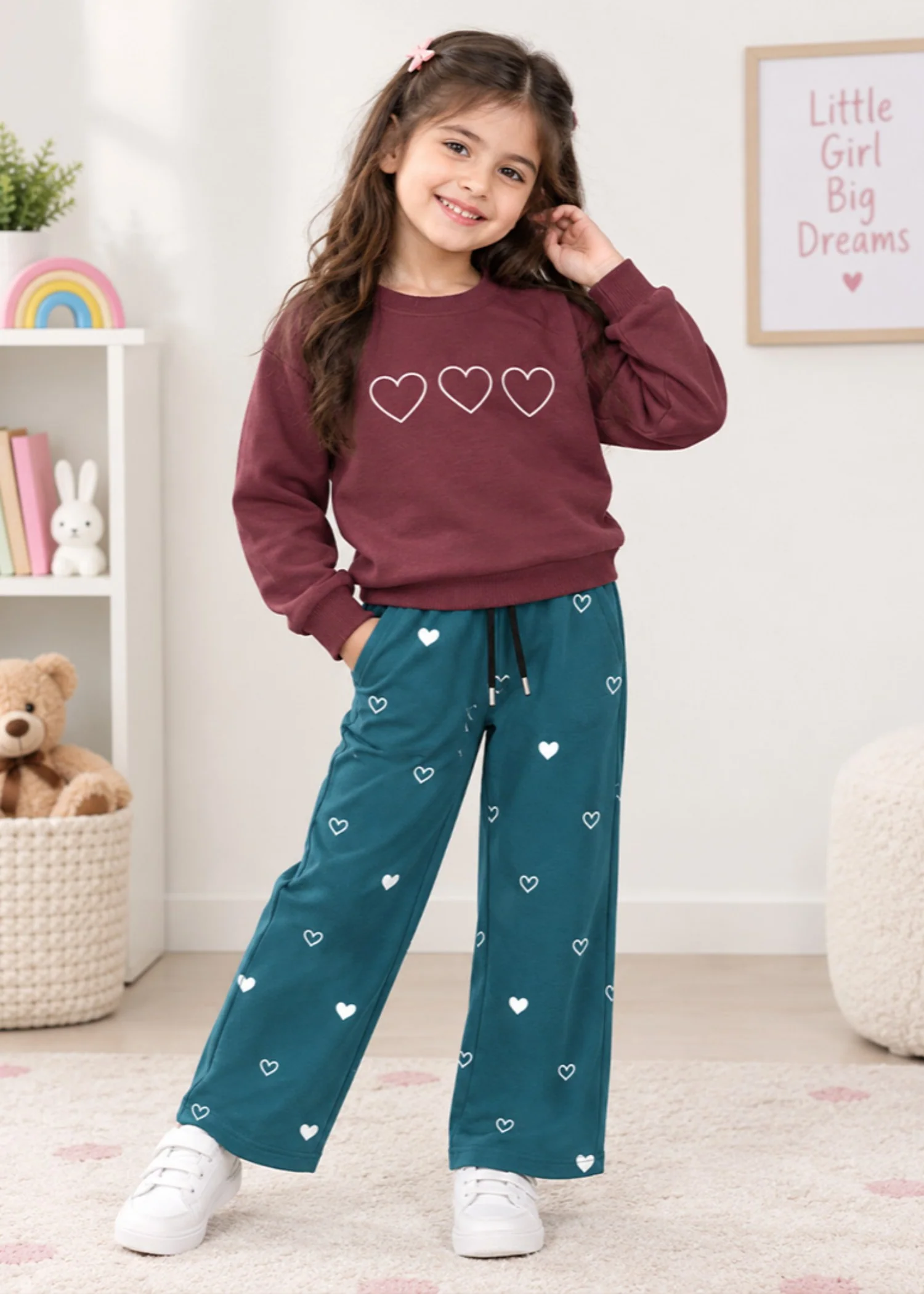 Co Ord Sets in Burgundy, bottle green