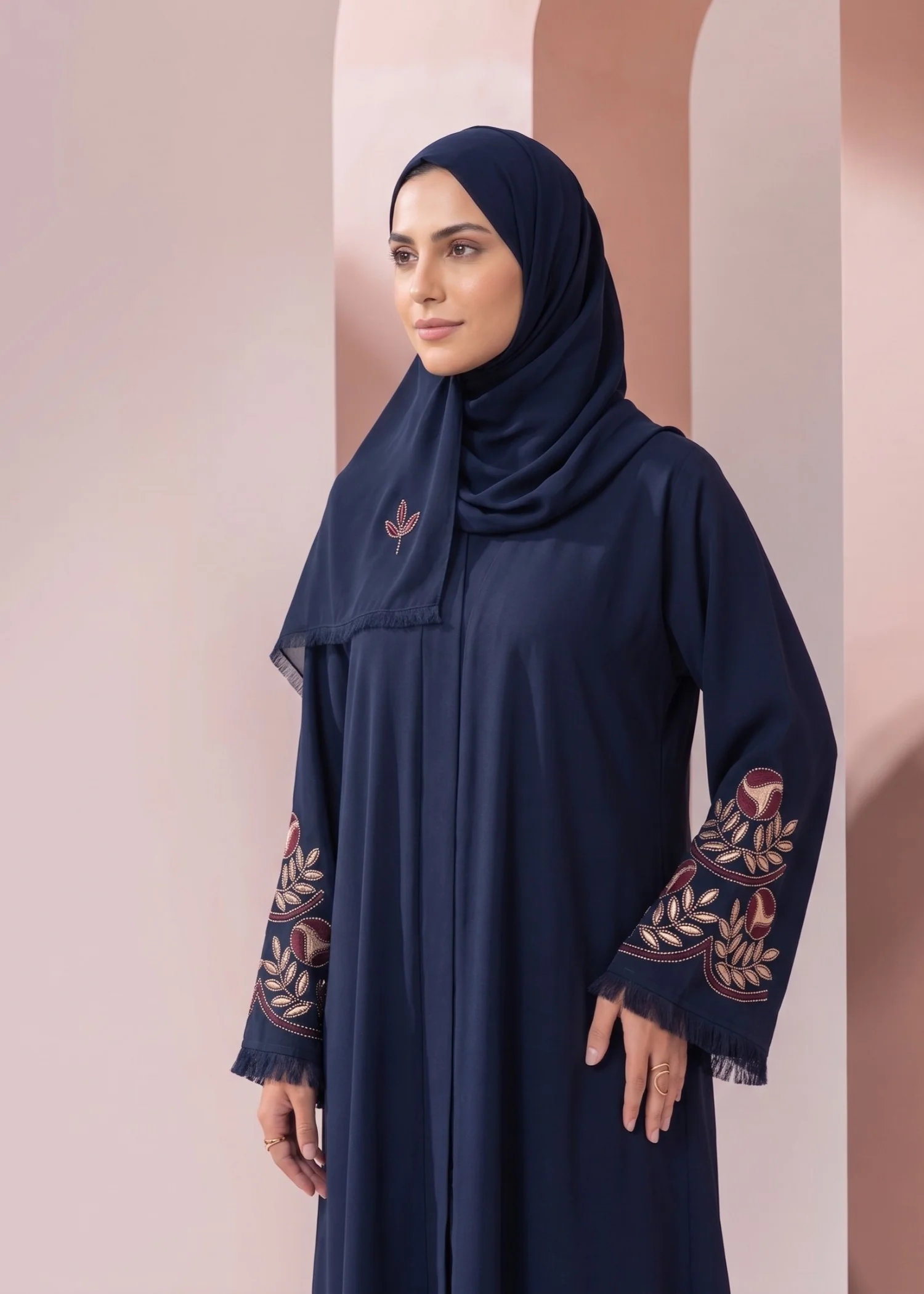 georgette Abaya in Navy blue