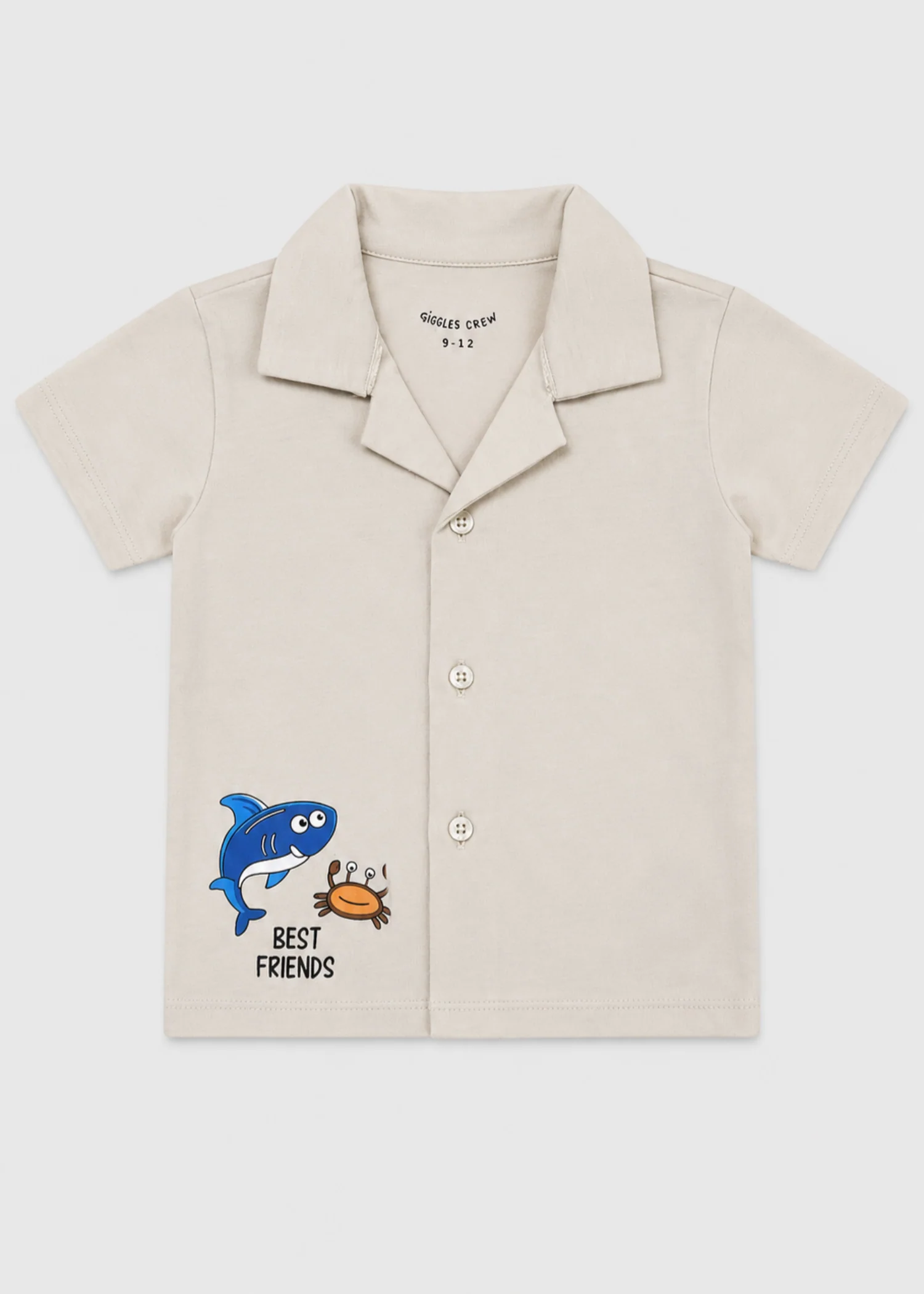 single jersey knit Casual Shirt in Beige