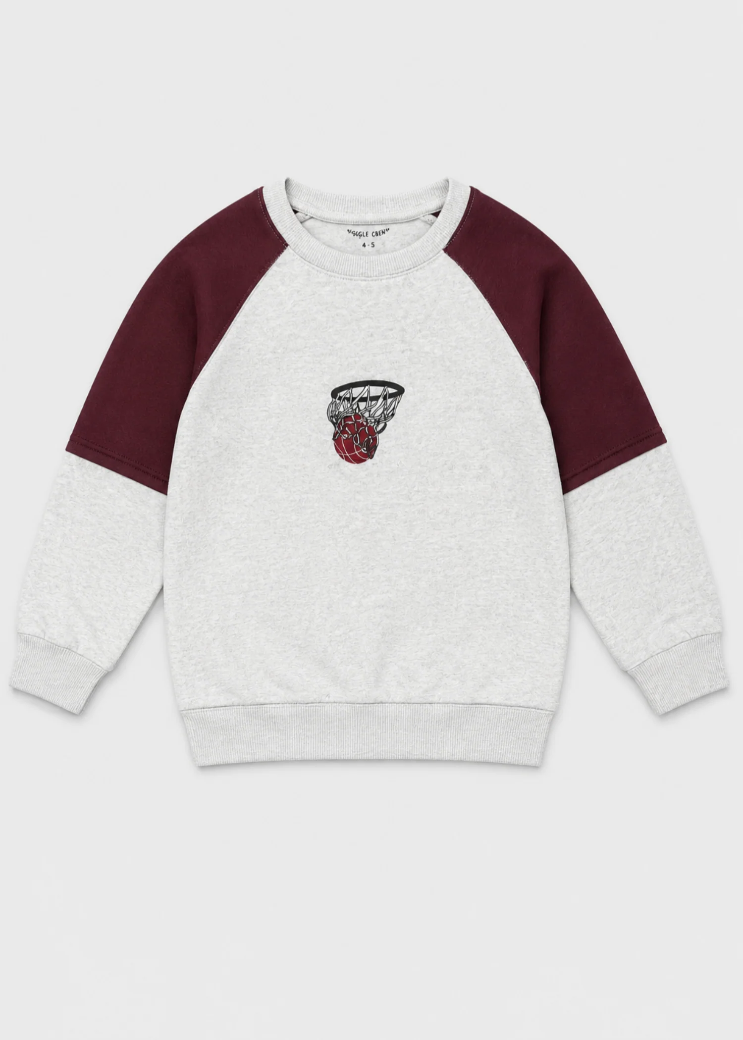 fleece Sweatshirt in Pastel grey, maple brown