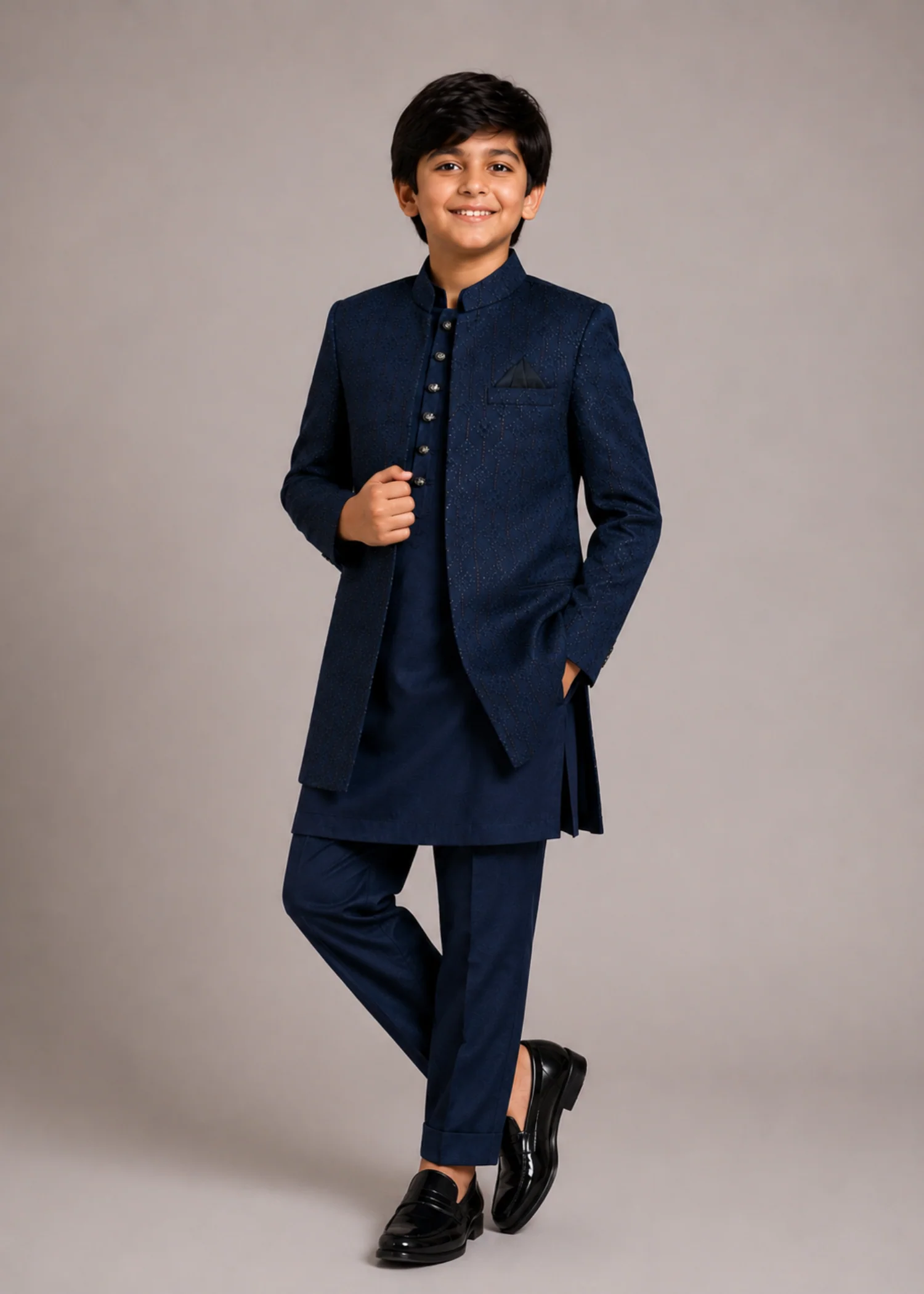 masuri Sherwani in Navy blue