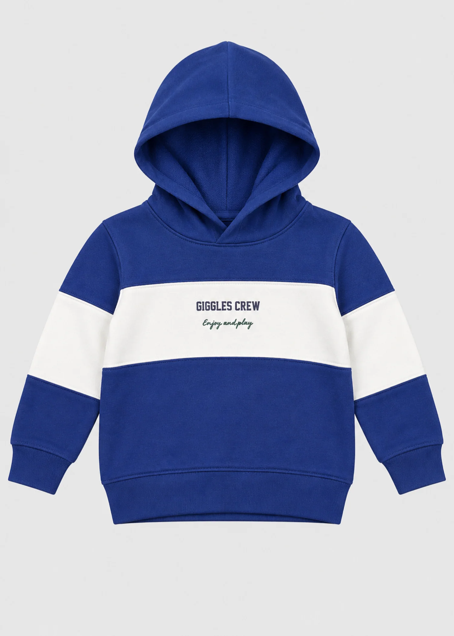 fleece Hoodie in Royal blue, white