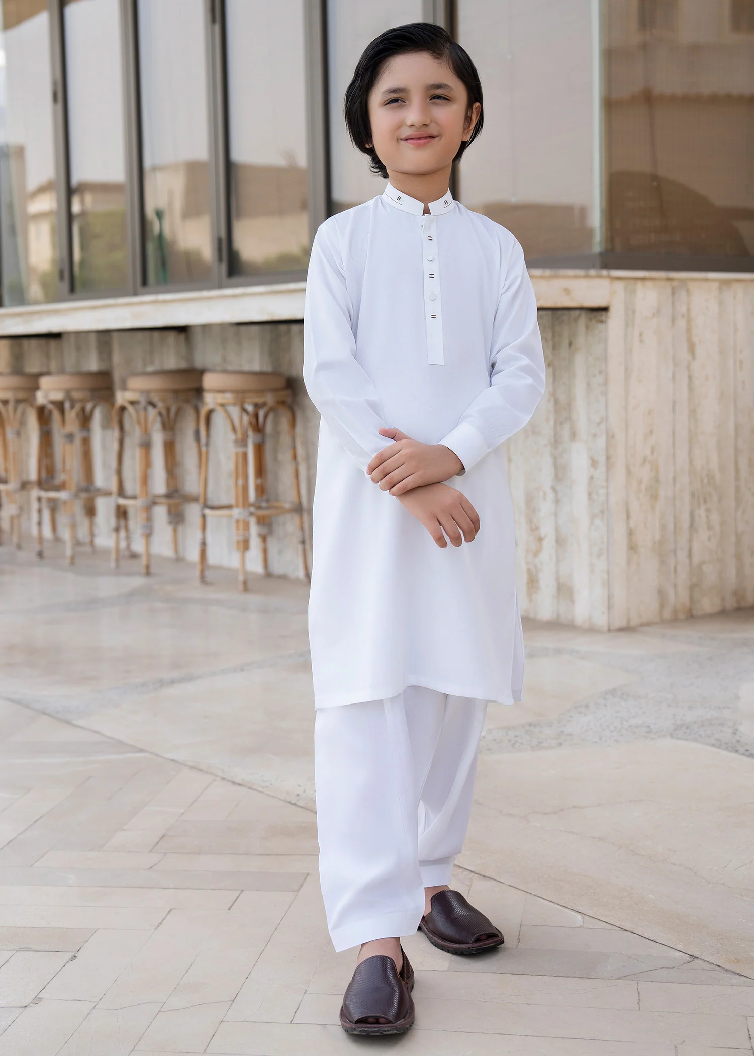 wash & wear Kurta Set in White
