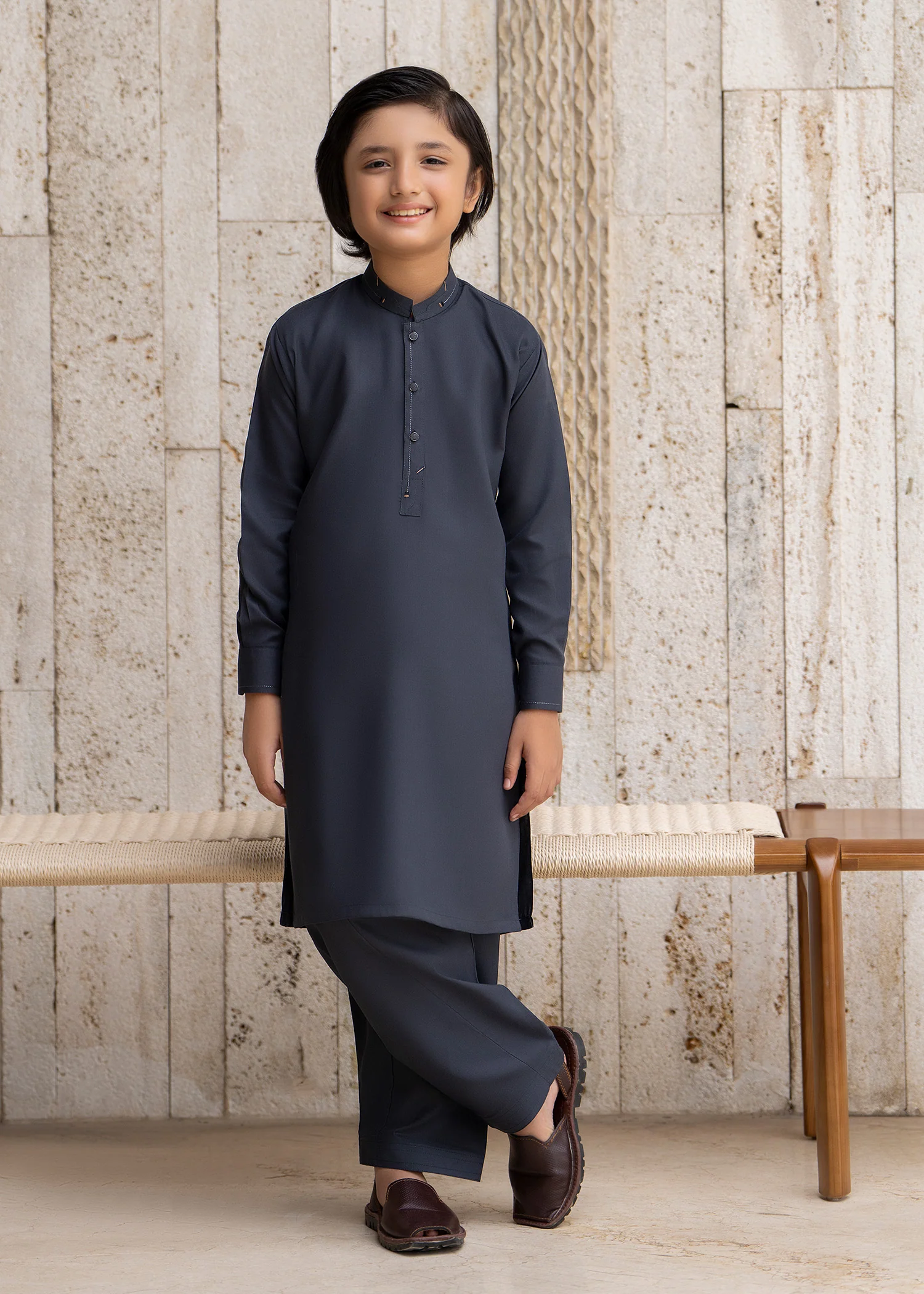 wash & wear Kurta Set in Navy blue