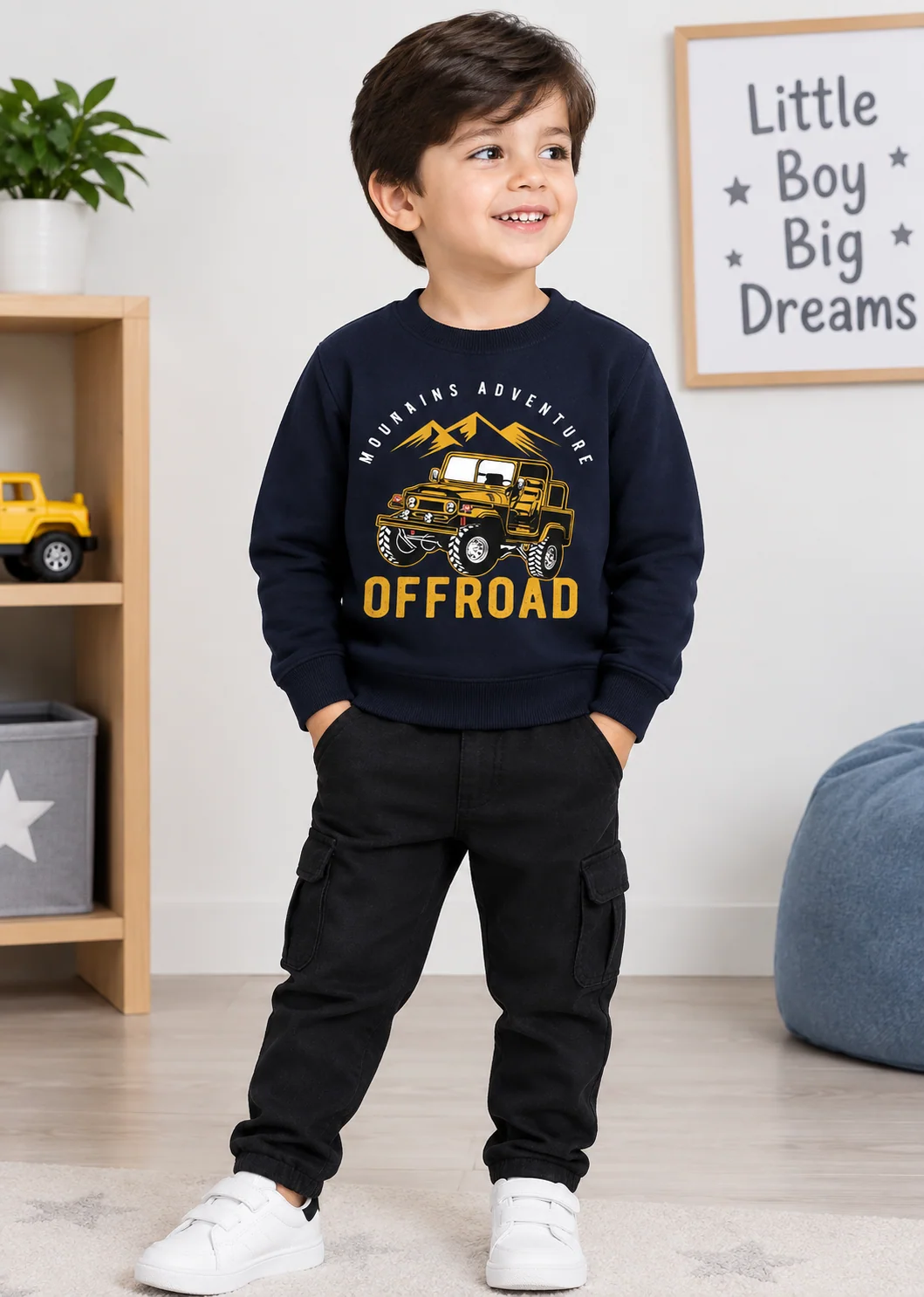 fleece Sweatshirt in Navy blue