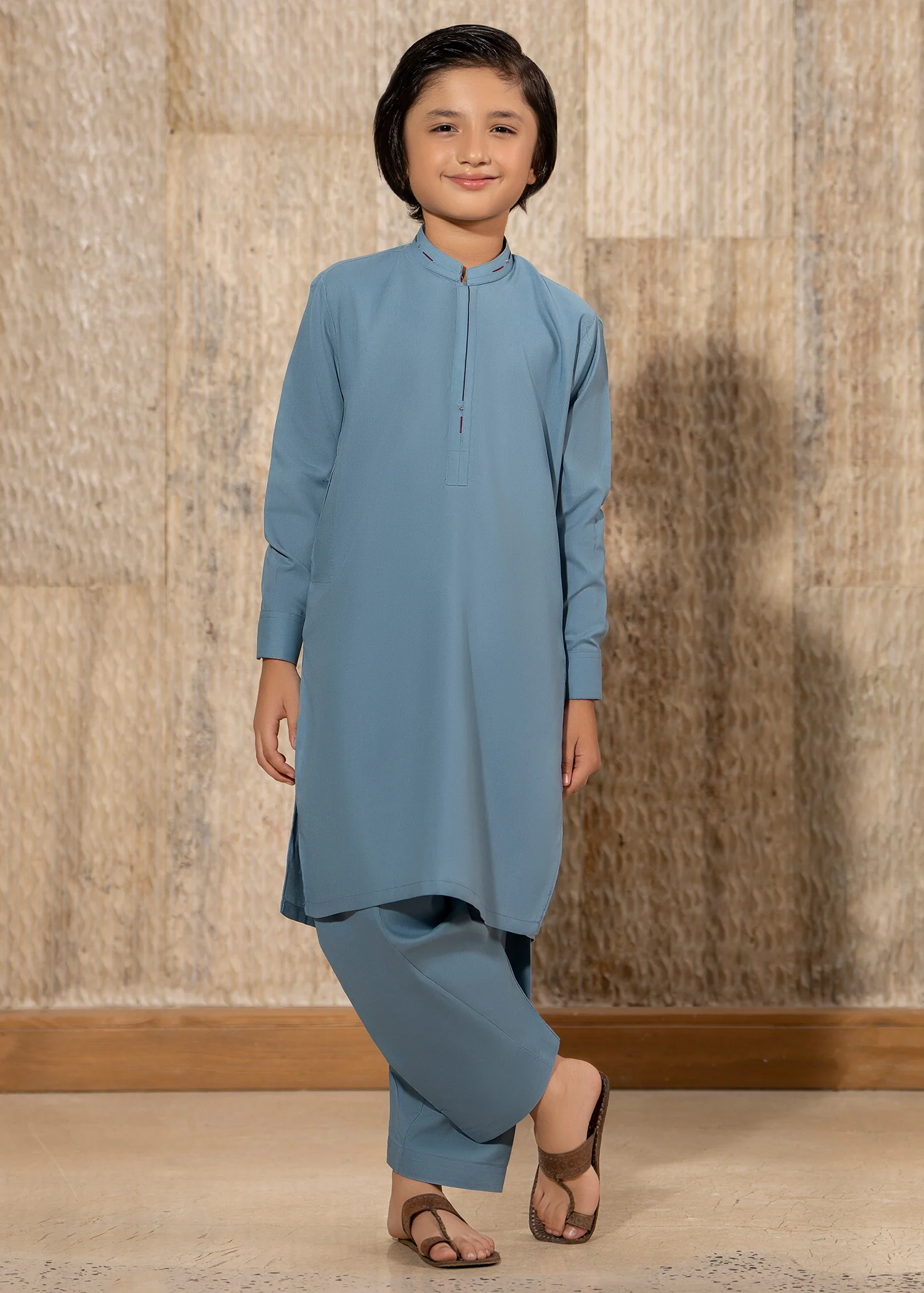 wash & wear Kurta Set in Slate blue