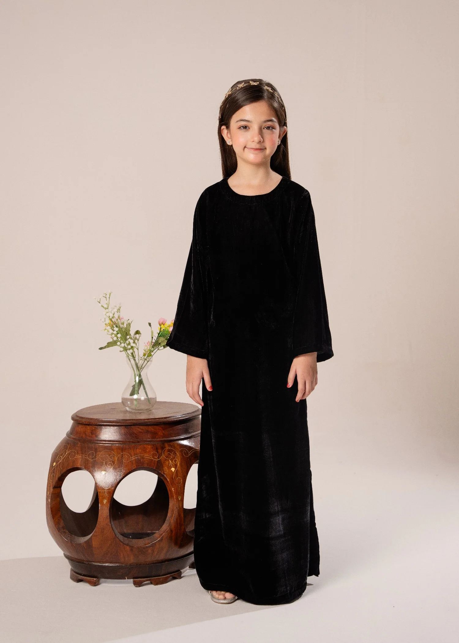 velvet Kaftan in Black