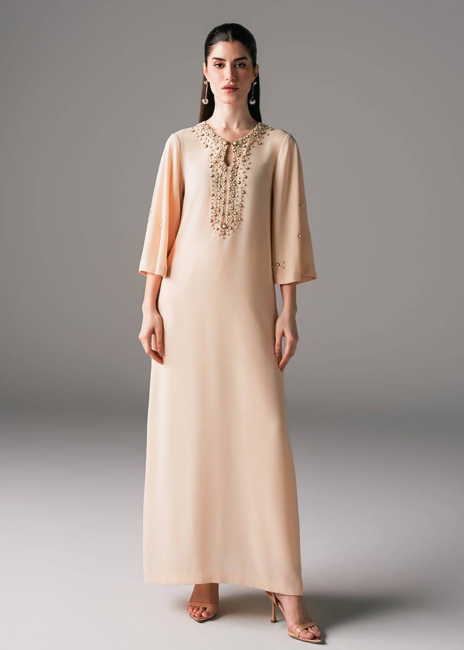 georgette Kurta Set in Beige