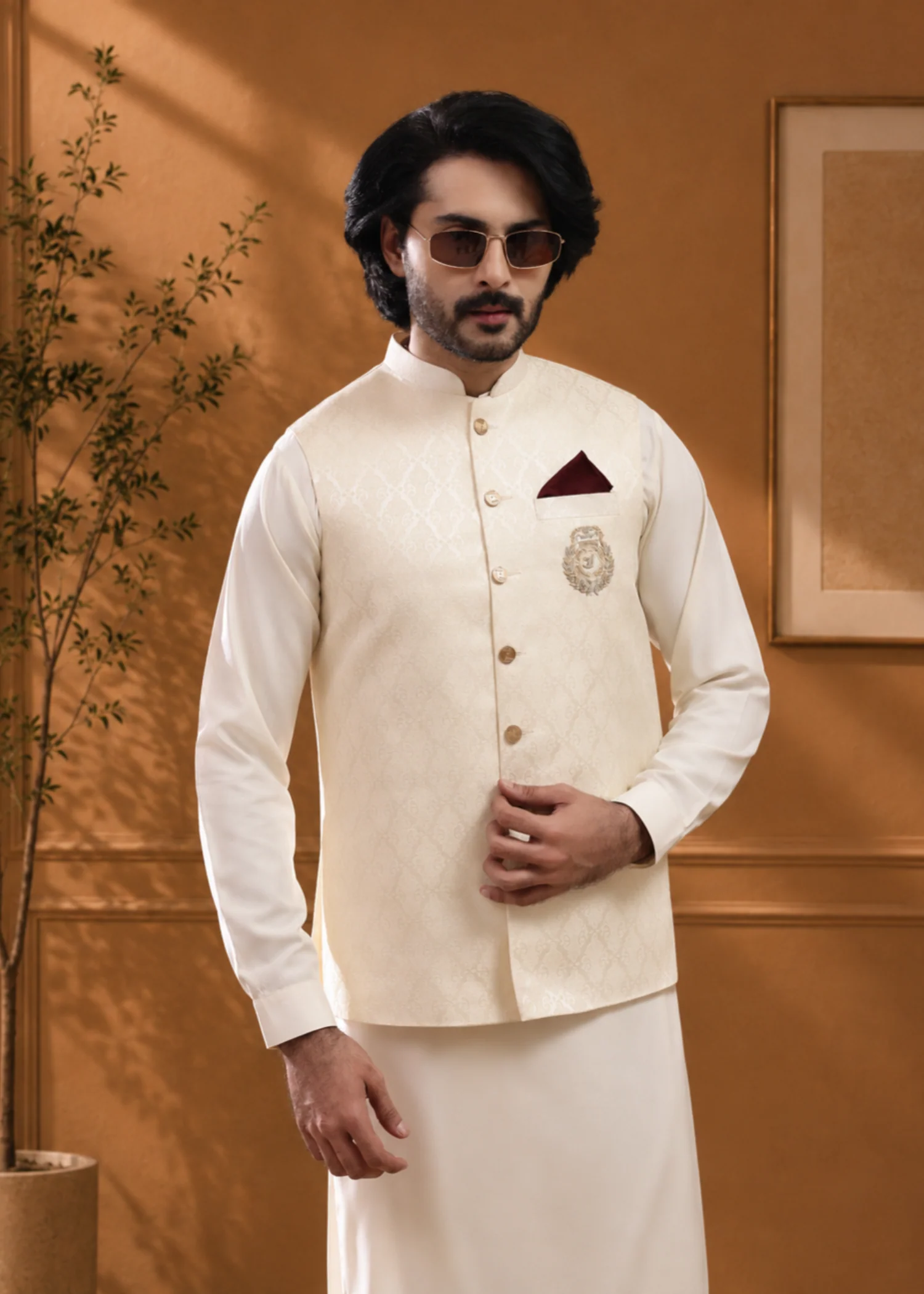 suiting Waistcoat in Pearl white