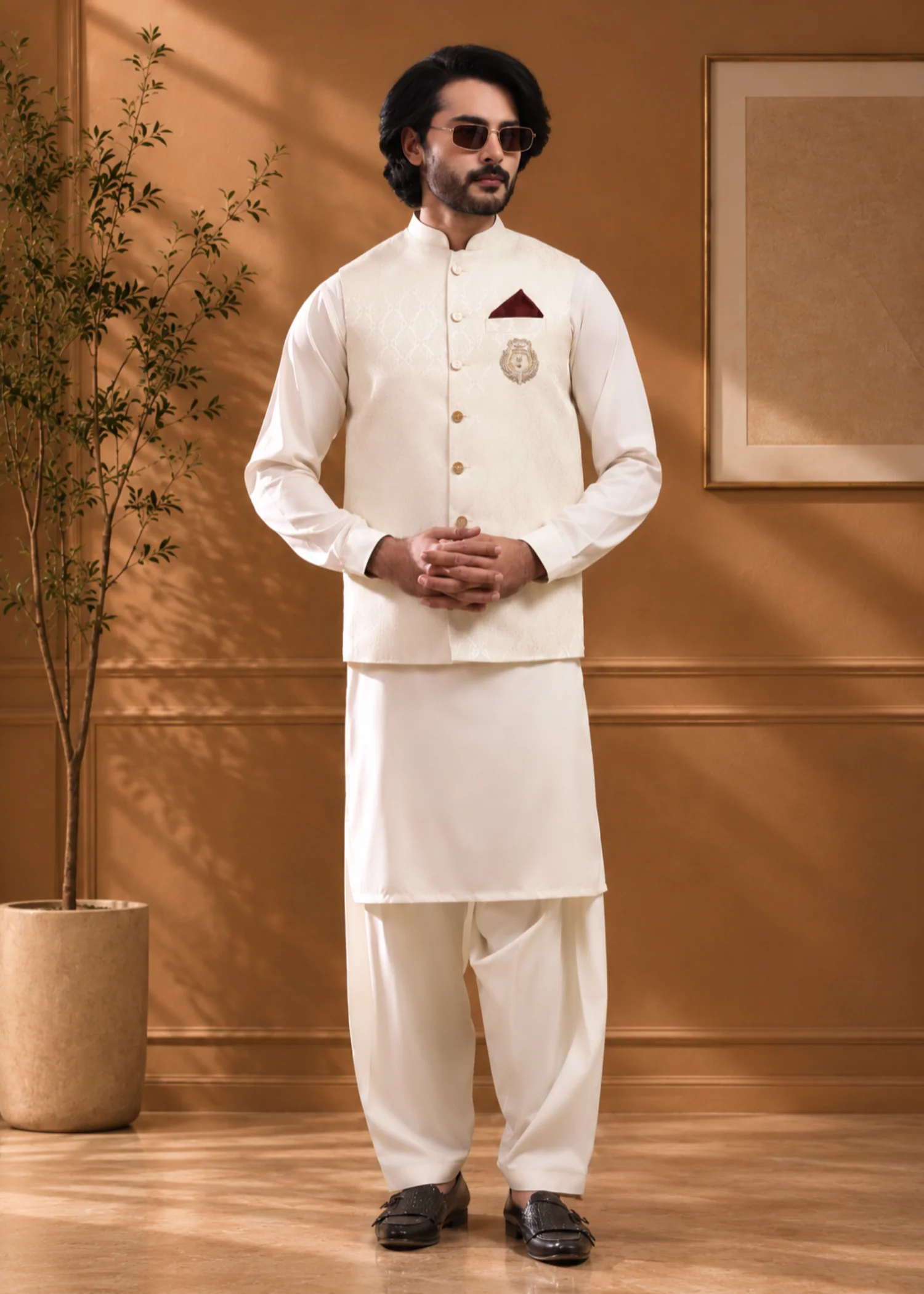 suiting Waistcoat in Pearl white - view 3