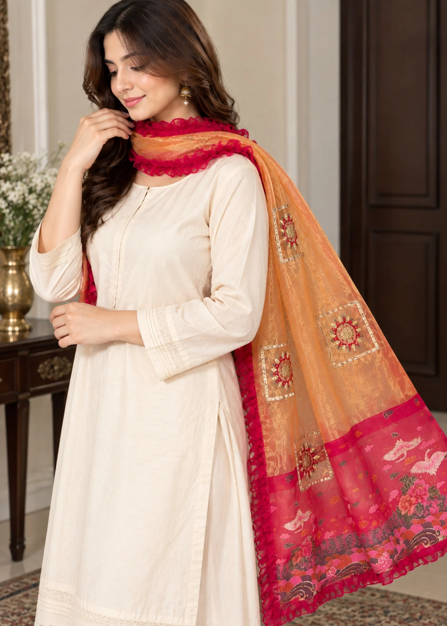 Dupatta in Multi Color by - Trendy Women Dupatta VMS2343 - view 3