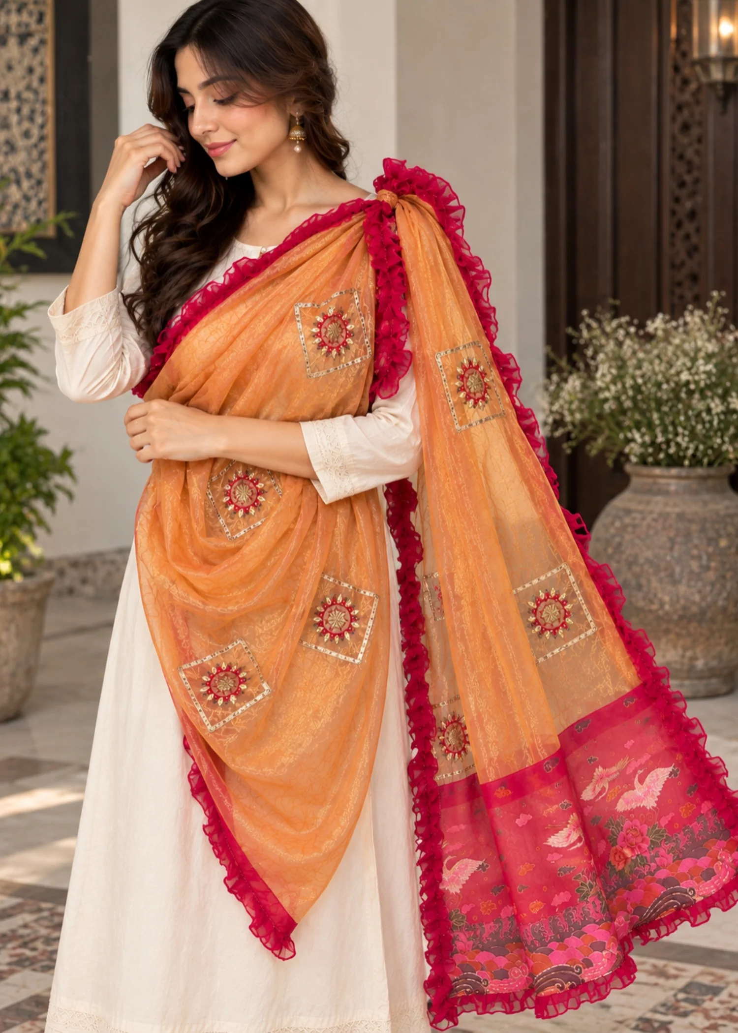 Dupatta in Multi Color by - Trendy Women Dupatta VMS2343 - view 4