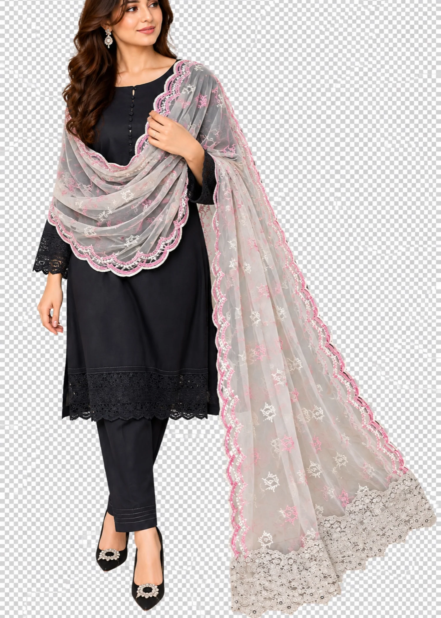 Dupatta in Off-white Color by - Trendy Women Dupatta QTE7698 - view 2