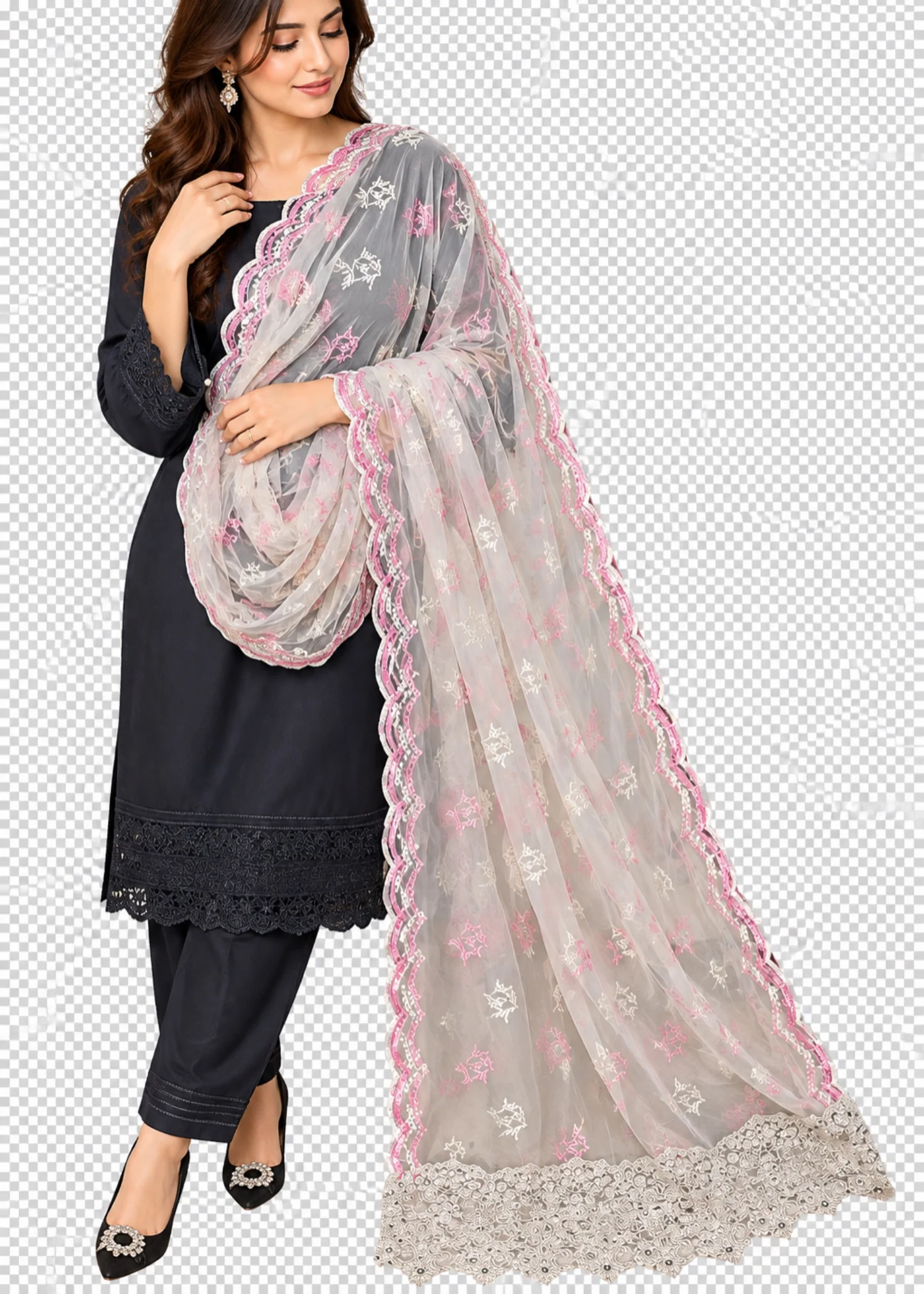 Dupatta in Off-white Color by - Trendy Women Dupatta QTE7698 - view 3