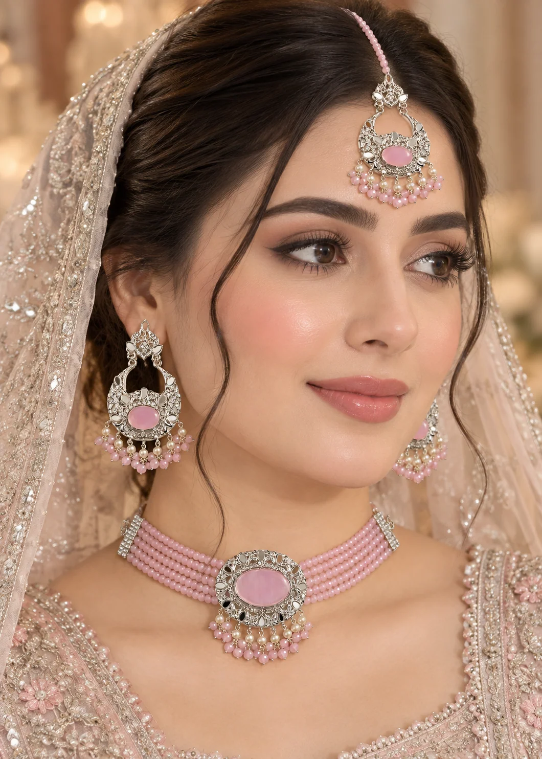 Choker in Baby pink Color by - Trendy Women Choker BAF4150