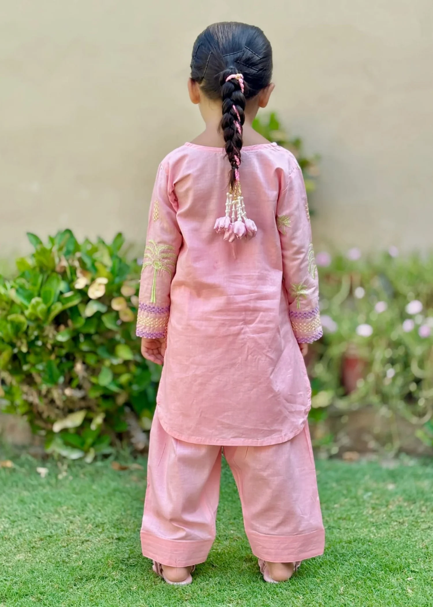 cotton Kurta Set in Bubblegum pink - view 6