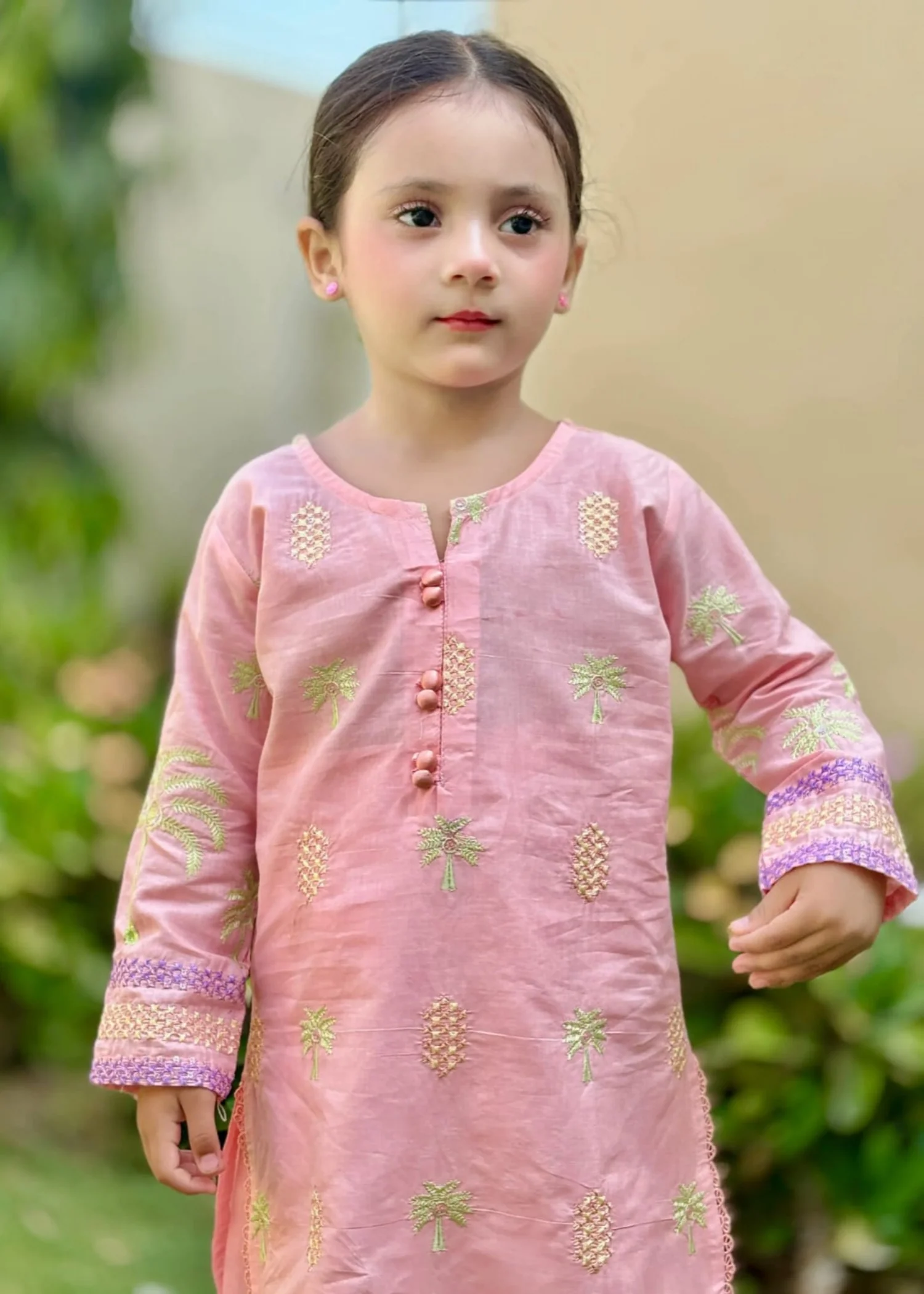 cotton Kurta Set in Bubblegum pink - view 4