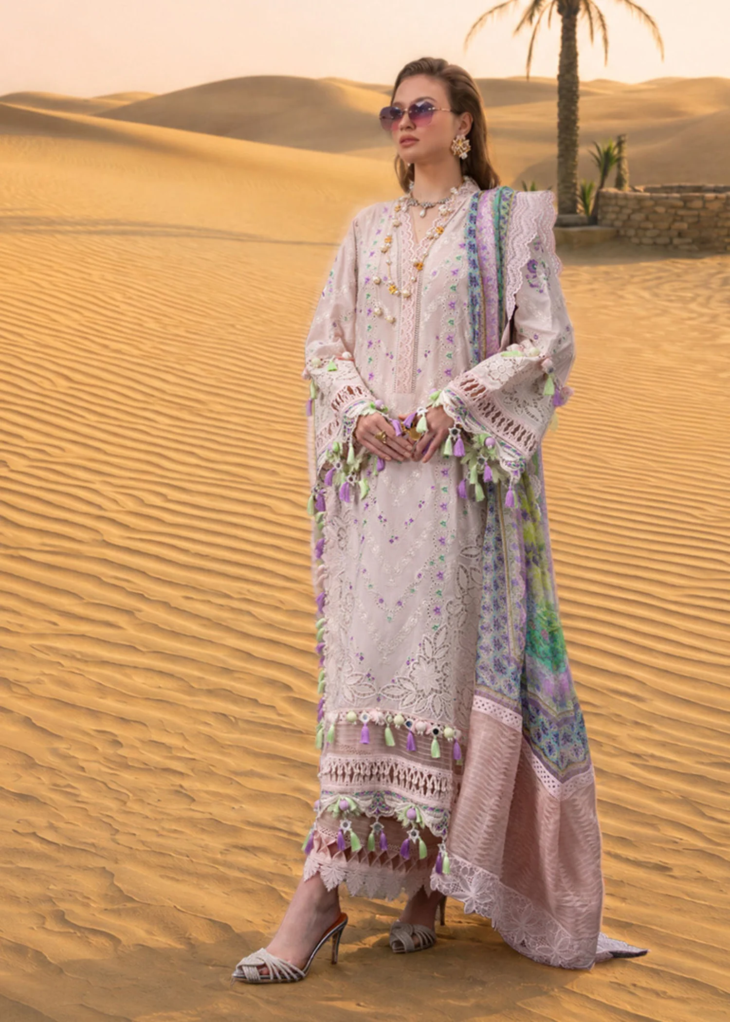 lawn Kurta Set in Lilac