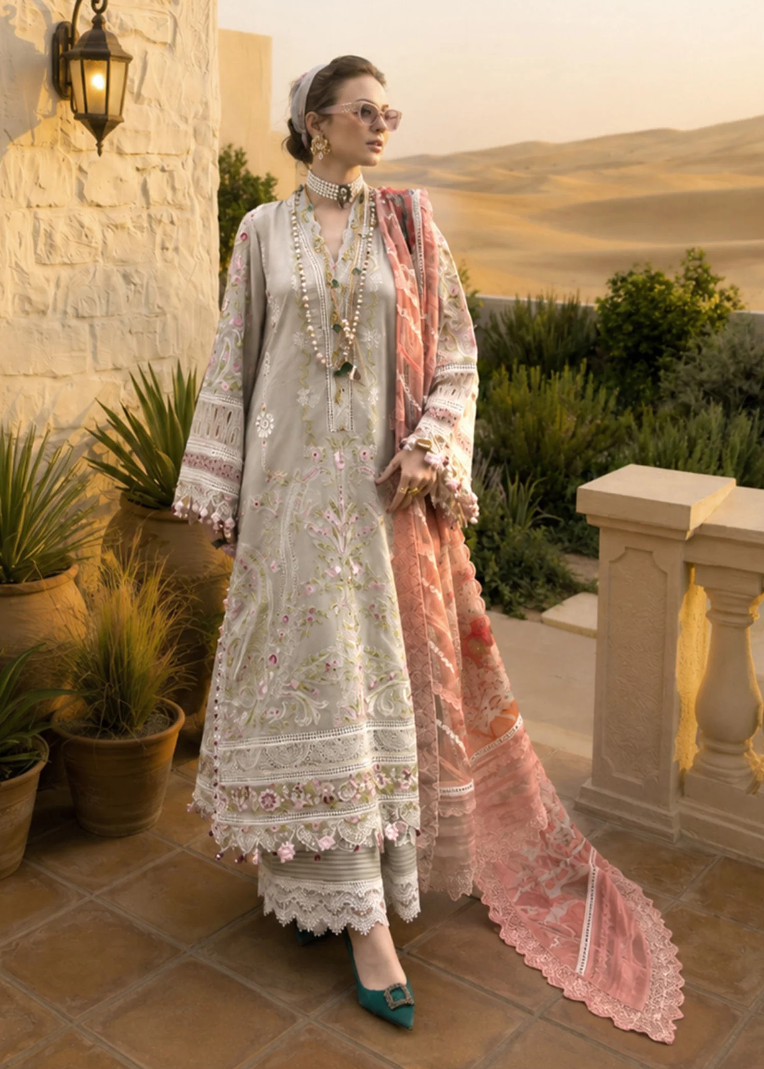 lawn Kurta Set in Lilac