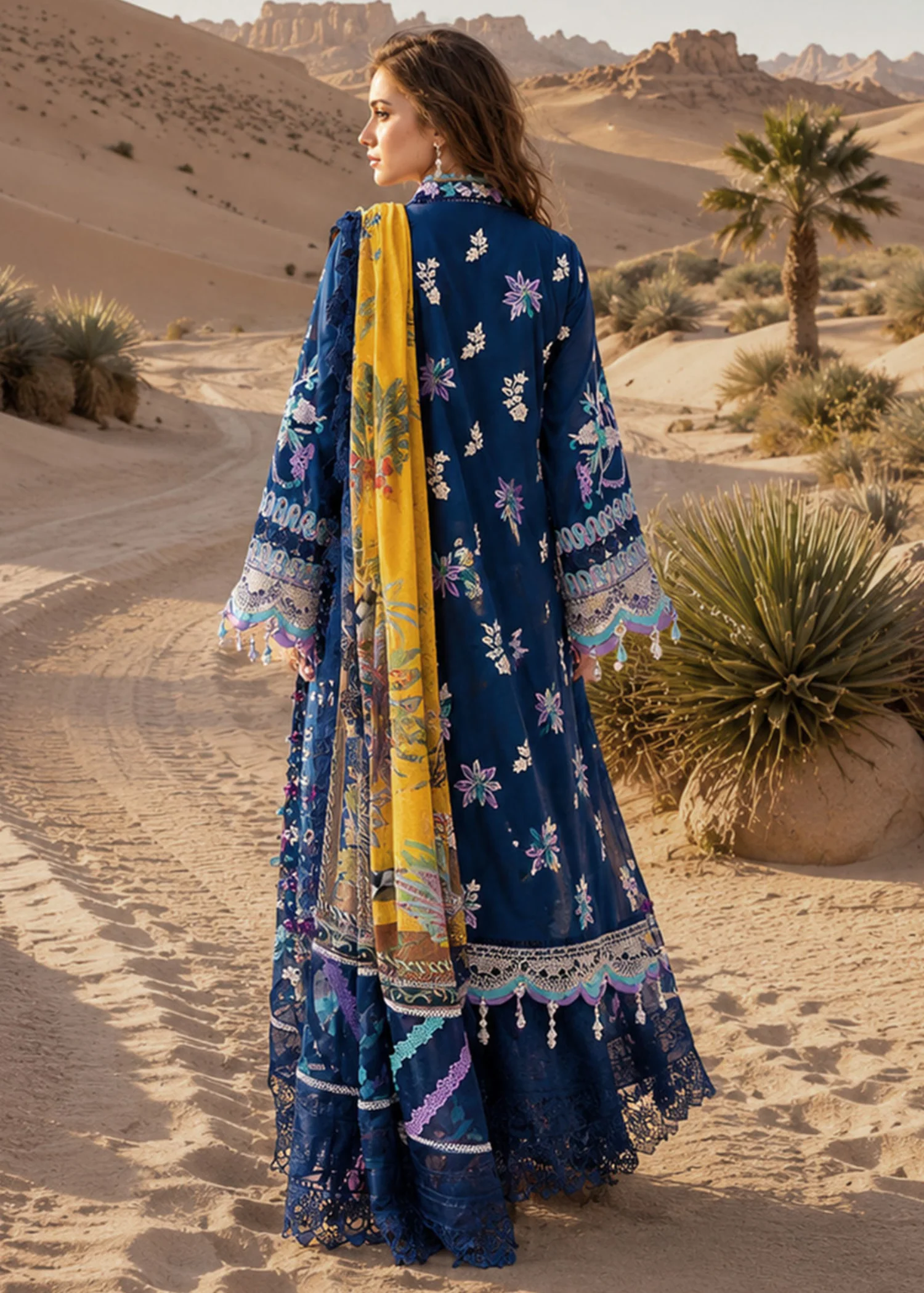 lawn Kurta Set in Blue - view 3