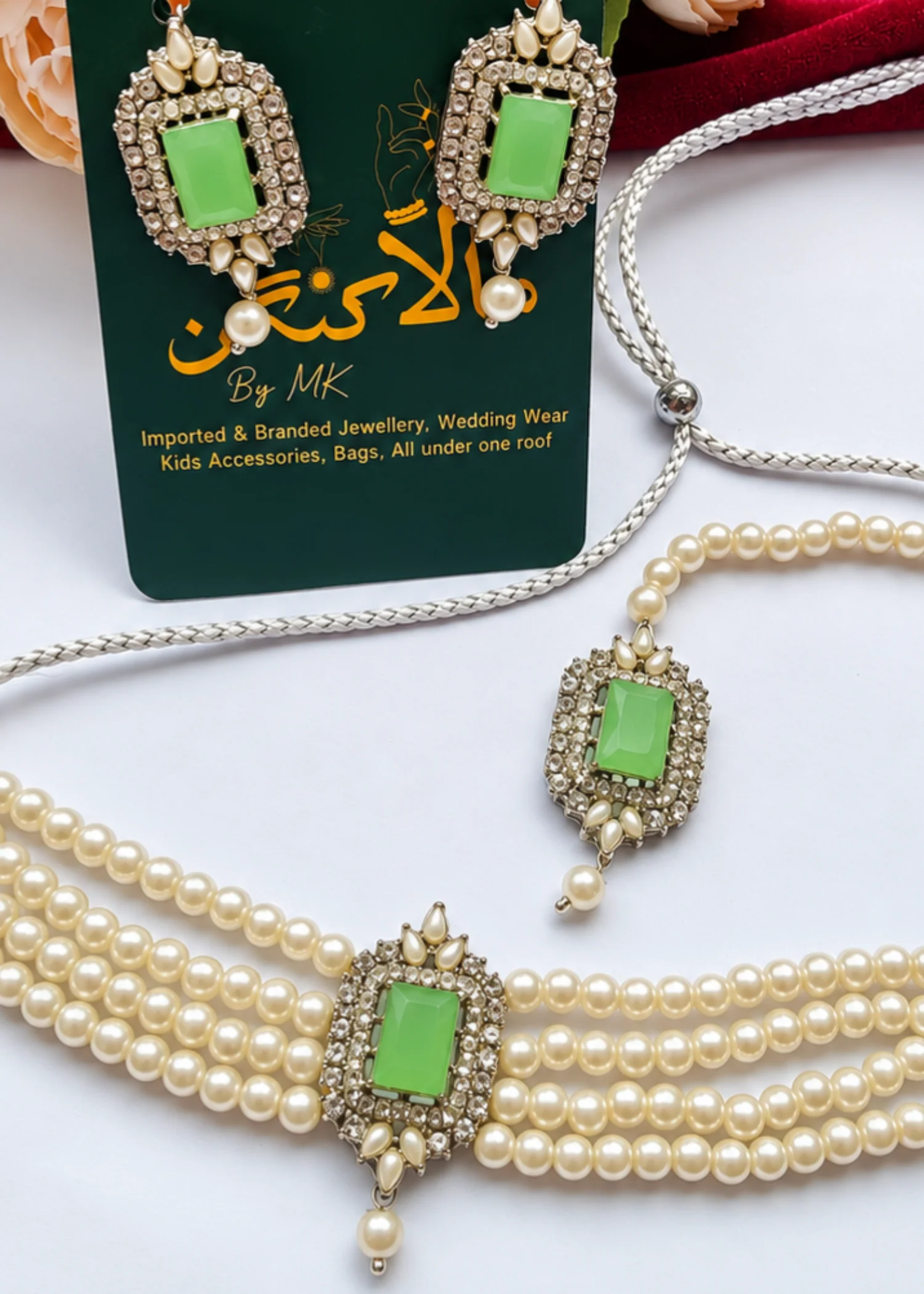 Choker in Pistachio green Color by - Trendy Women Choker CAO1460 - view 2