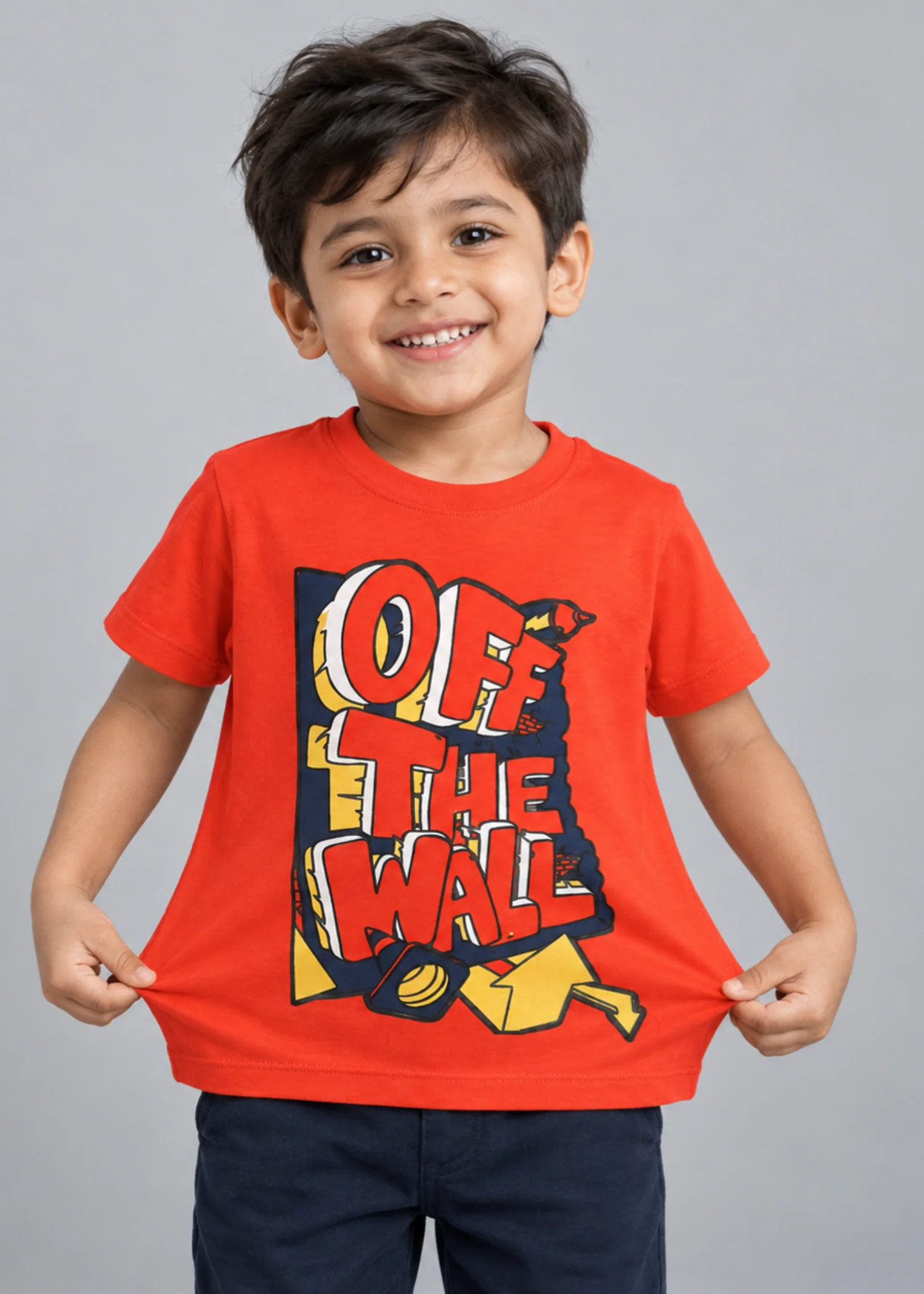cotton jersey T Shirt in Orange