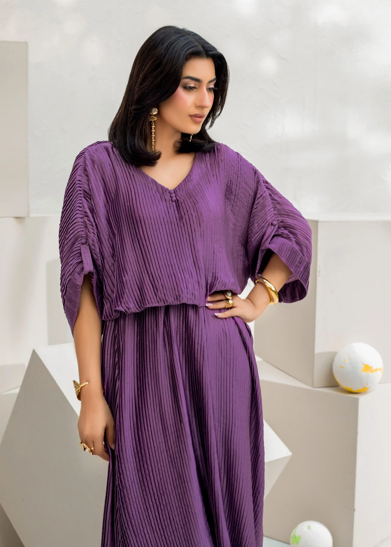 charmuse/shamooz Kaftan in Purple - view 3