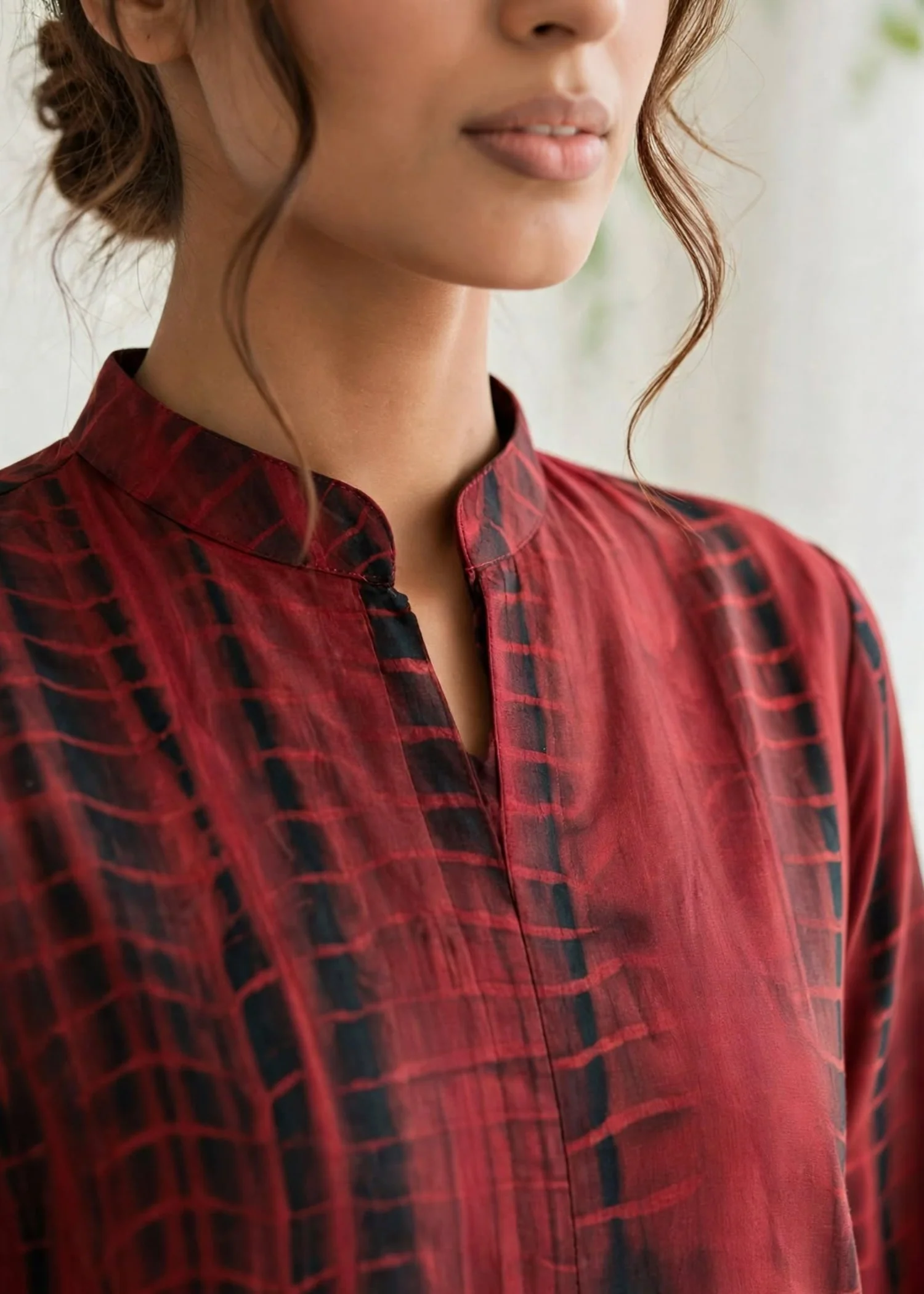 linen Co Ord Sets in Maroon - view 4