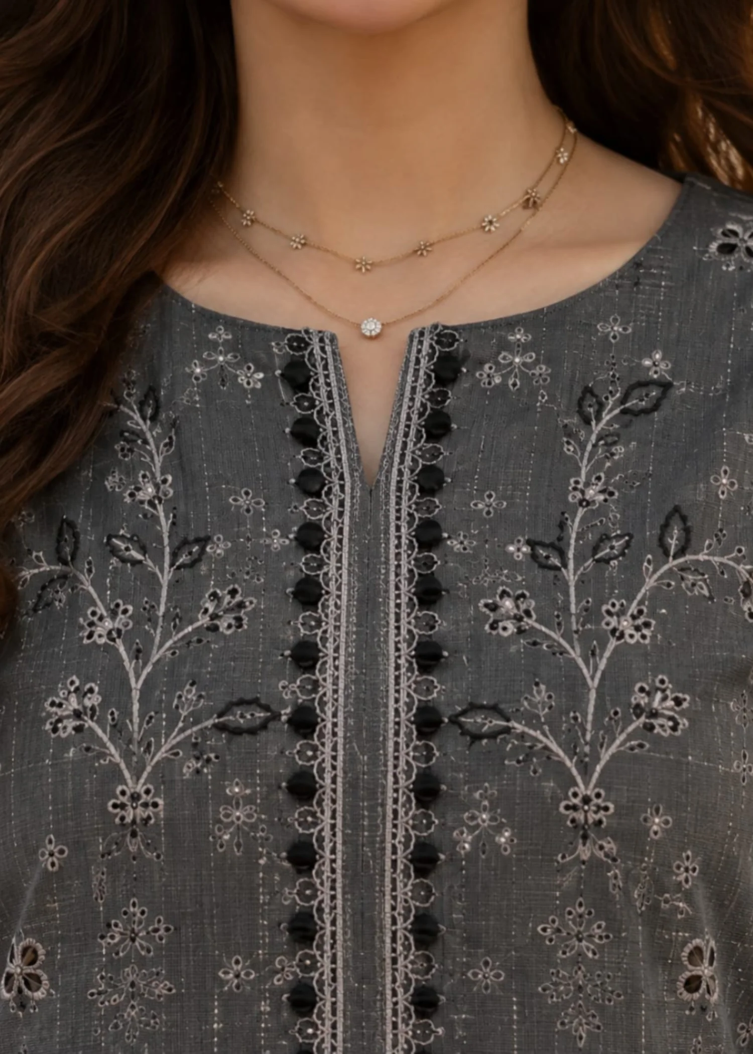 viscose Unstitched in Grey - view 2