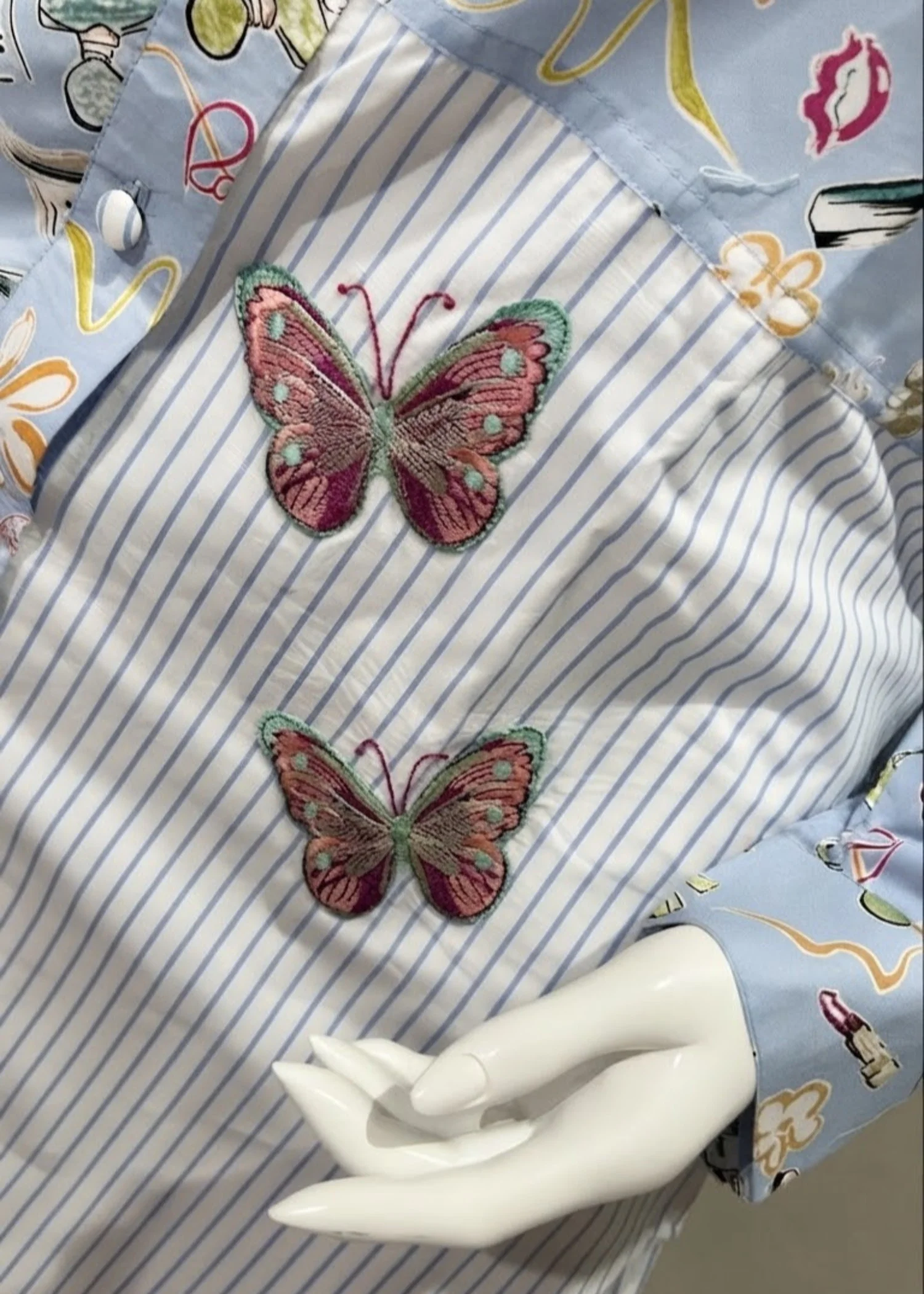 cotton Co Ord Sets in Ice blue - view 3