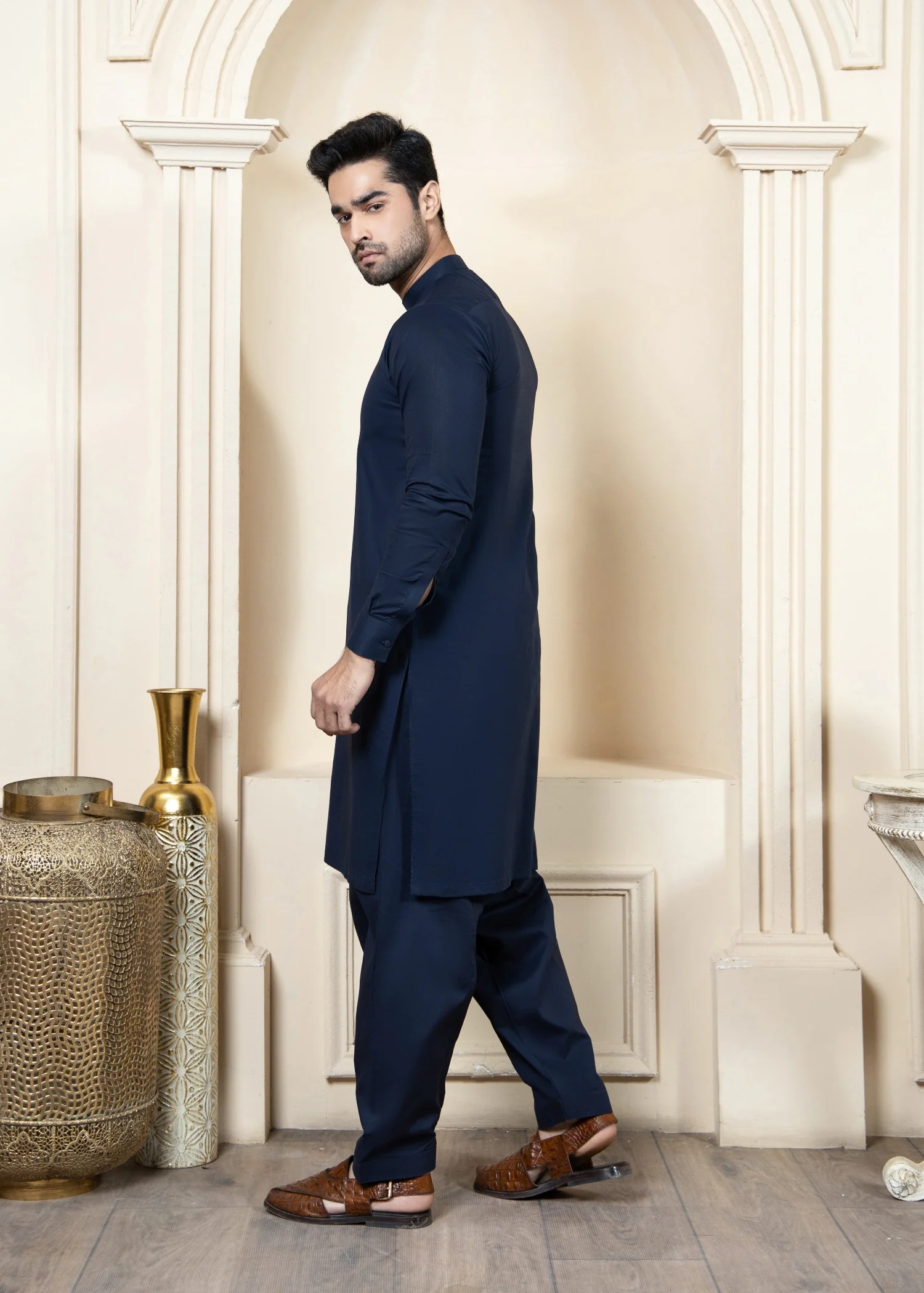 boski Shalwar Kameez in Navy blue - view 3