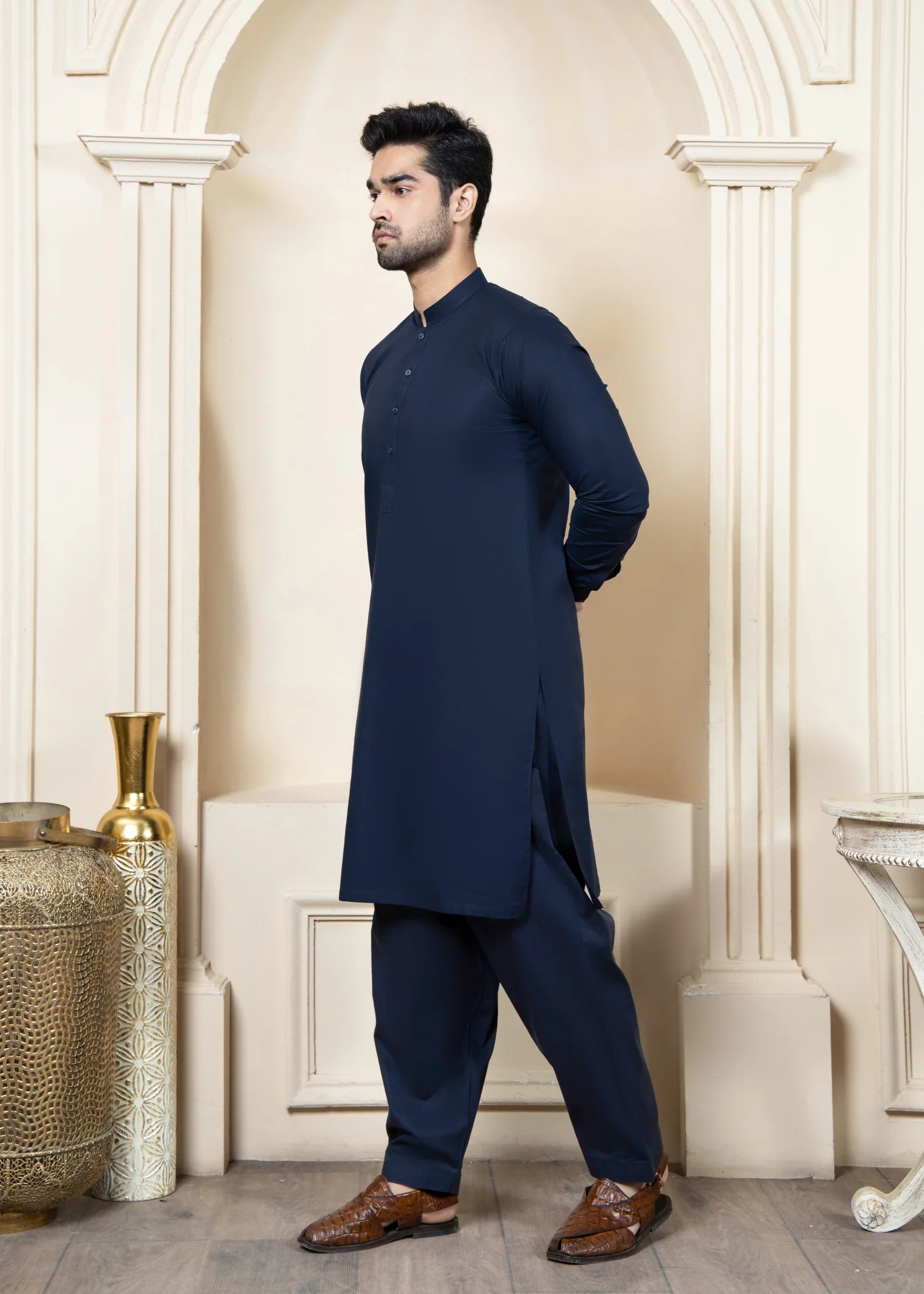 boski Shalwar Kameez in Navy blue - view 2