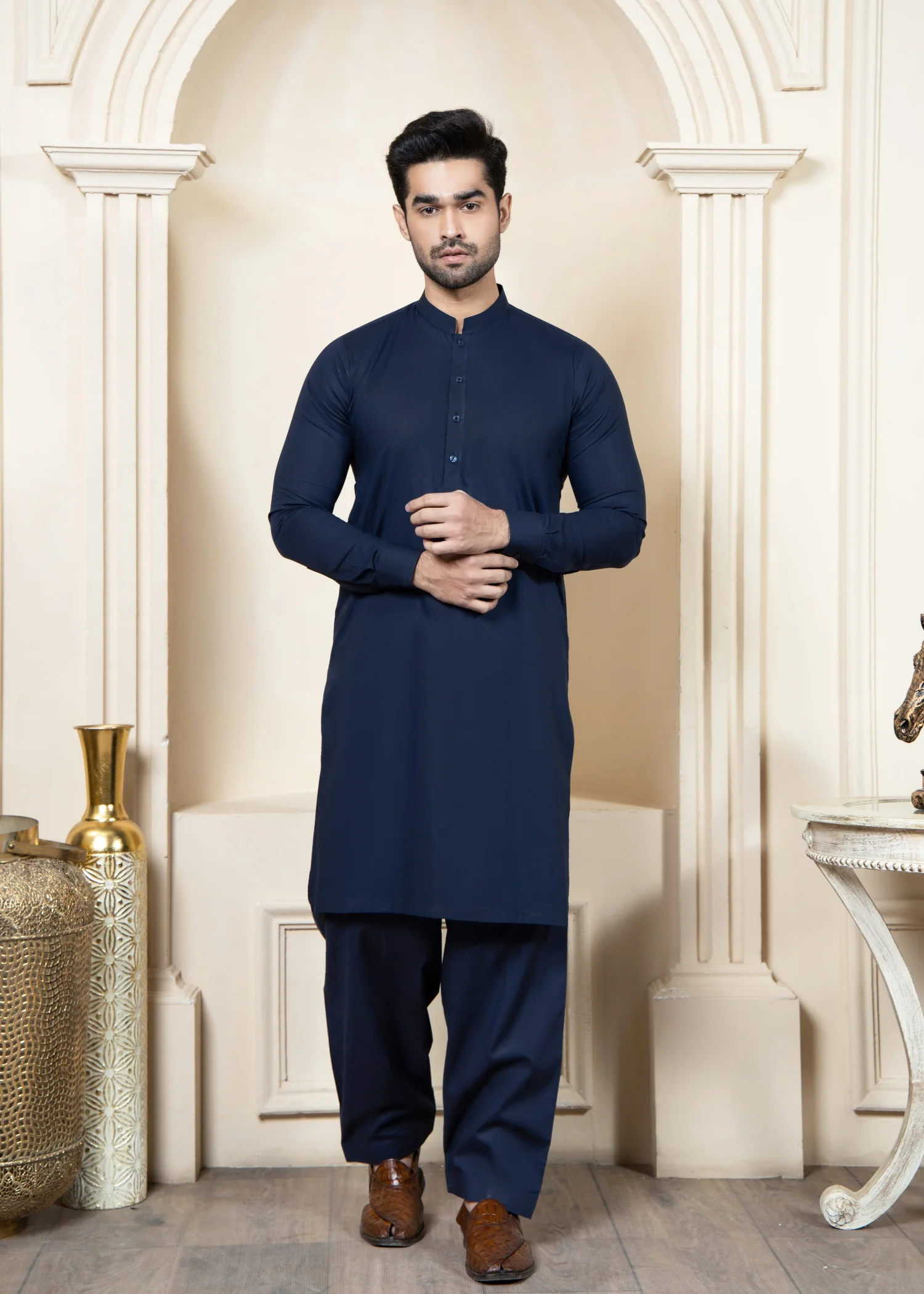 boski Shalwar Kameez in Navy blue - boski shalwar kameez at ShoplyHub