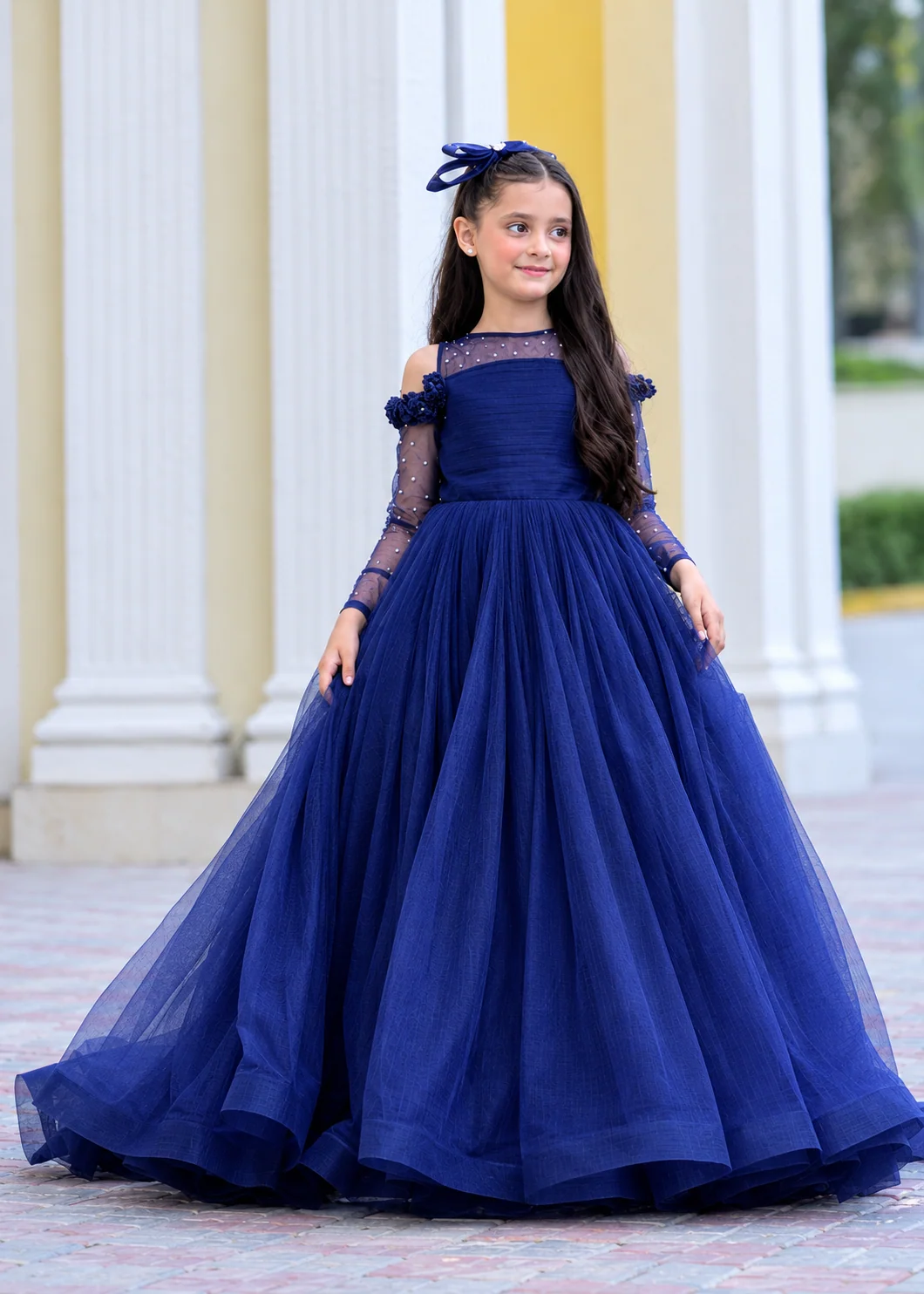 net Frock in Midnight blue