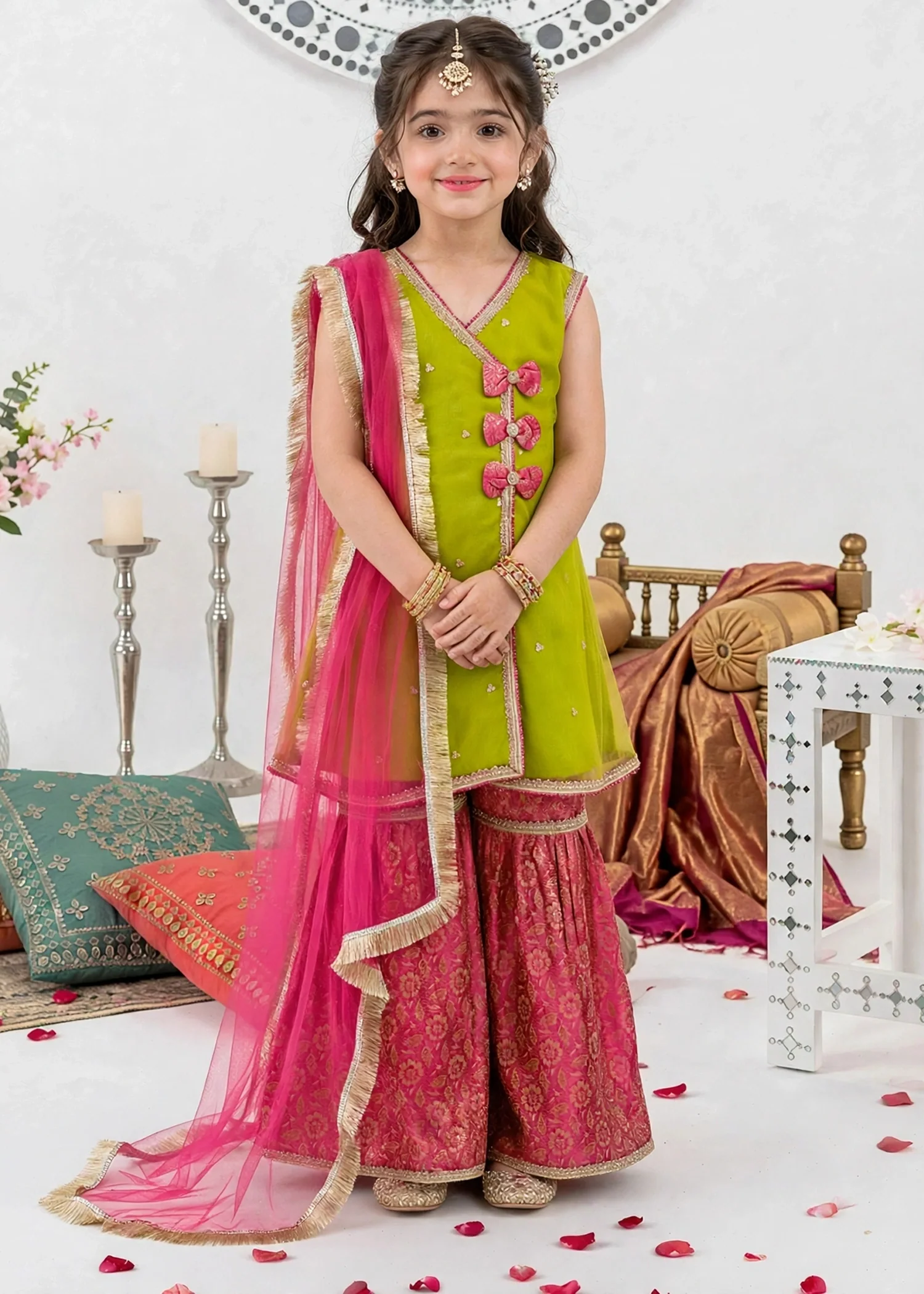 net Gharara in Yellow green