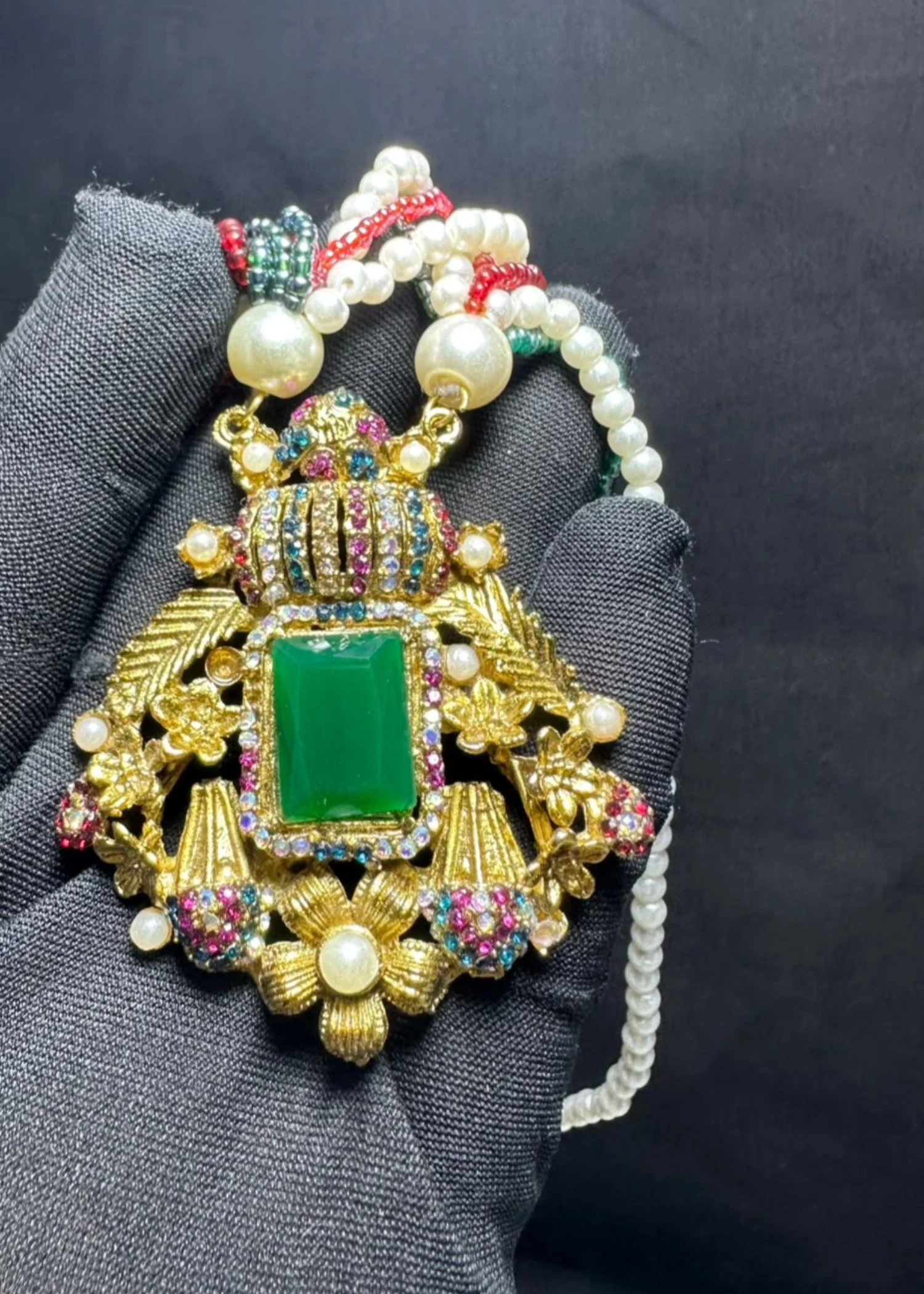 Jewelry Set in Bottle green, gold Color by - Trendy Women Jewelry Set VOU5499 - view 6