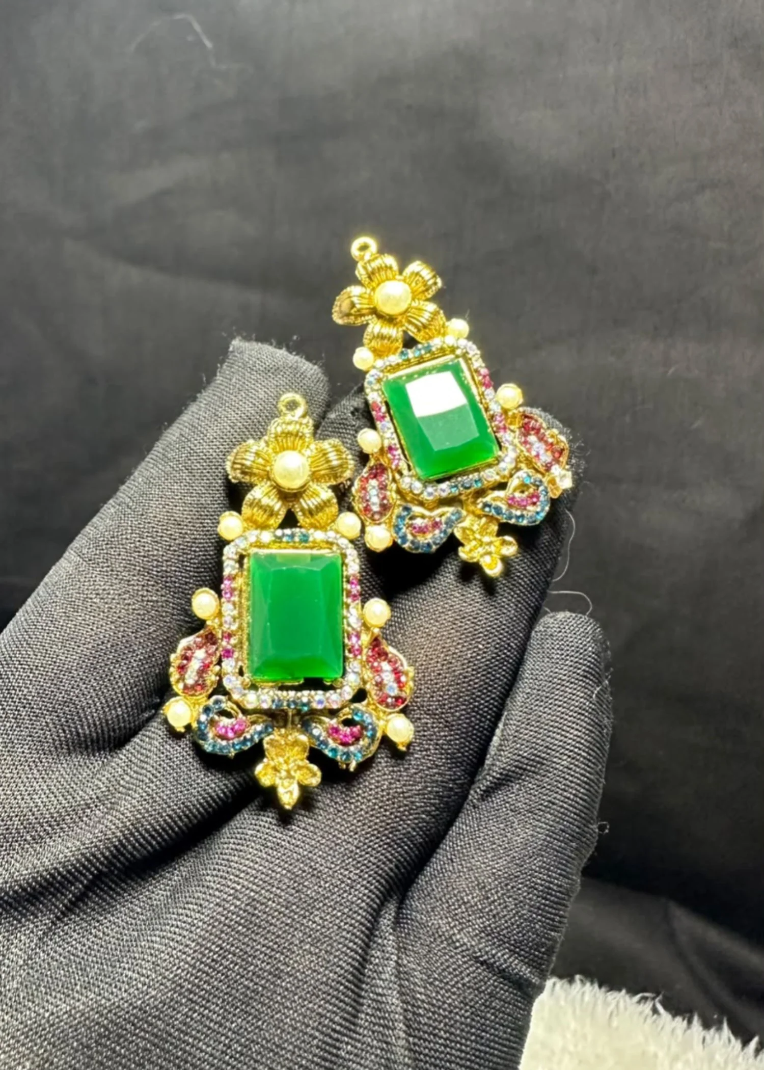 Jewelry Set in Bottle green, gold Color by - Trendy Women Jewelry Set VOU5499 - view 4