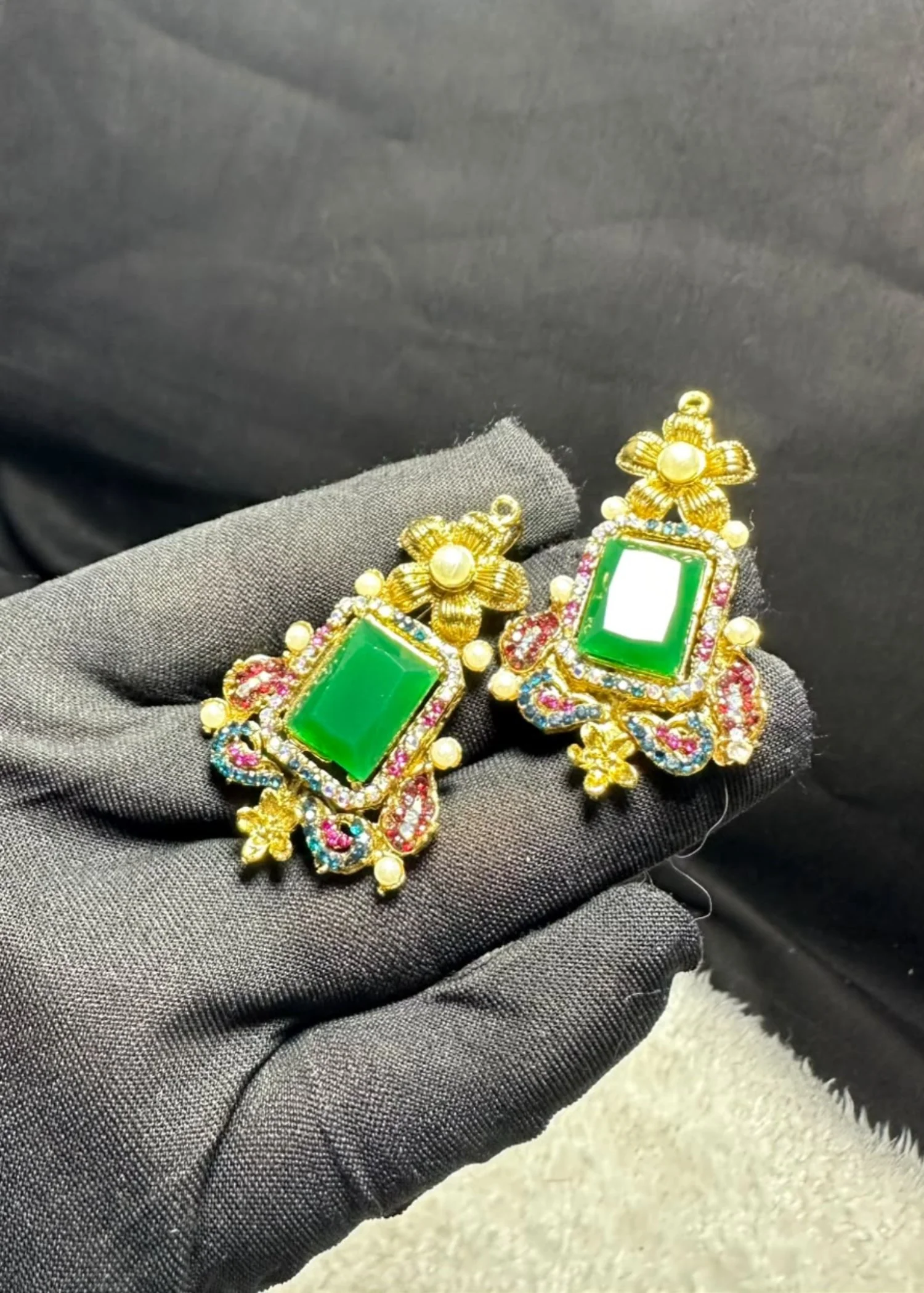 Jewelry Set in Bottle green, gold Color by - Trendy Women Jewelry Set VOU5499 - view 2
